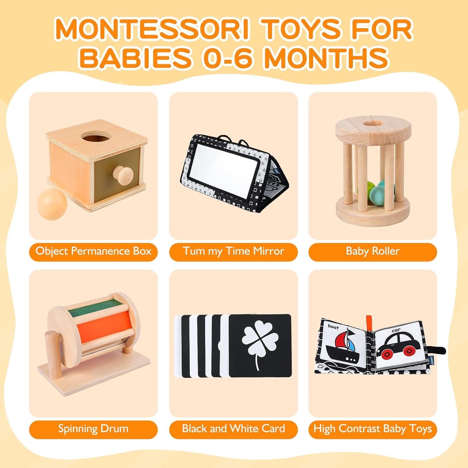 Set de Juguetes Montessori Starrykids 0-6 Meses 6 en 1