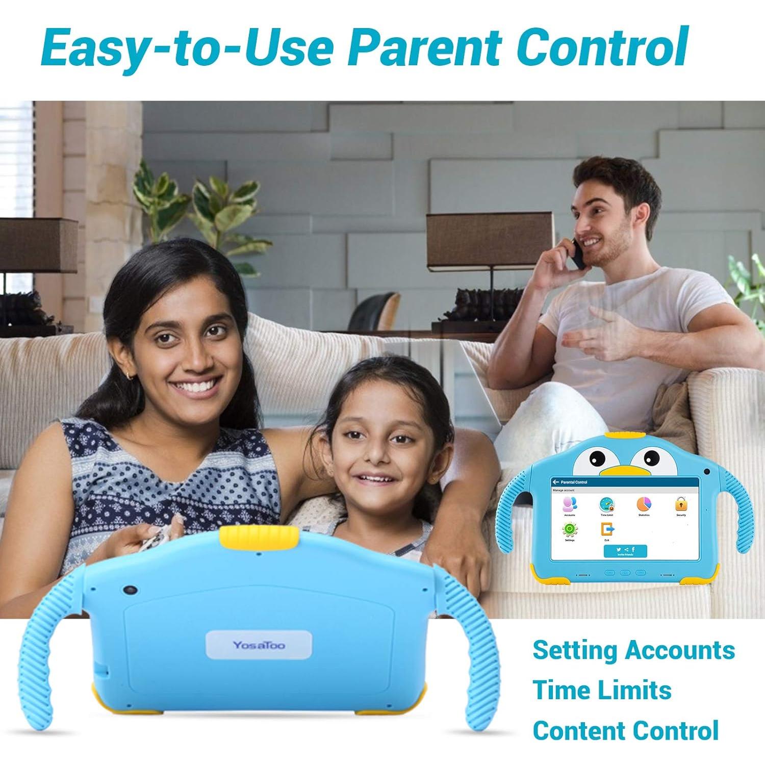 Tablet Infantil YosaToo 7" Android 10 1GB 32GB WiFi Doble Cámara