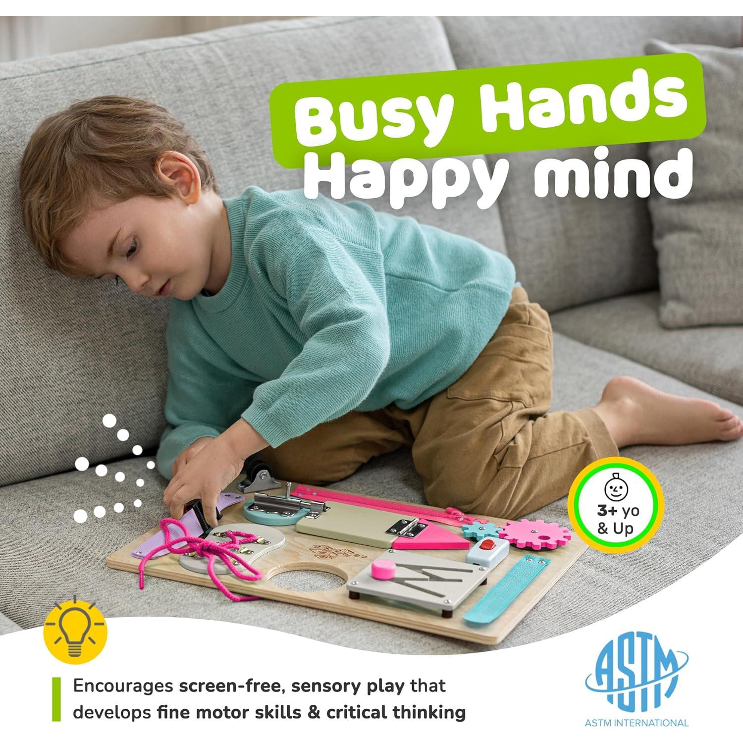 Tablero Ocupado Montessori deMoca 38x28cm para Niños 1-3 Años