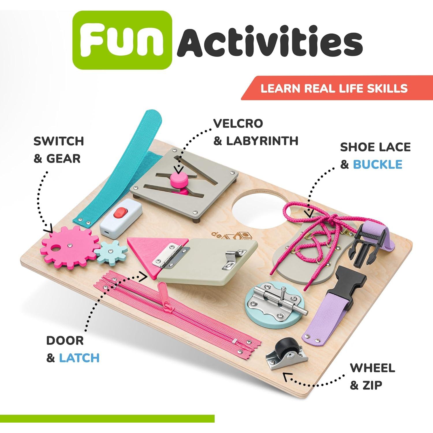 Tablero Ocupado Montessori deMoca 38x28cm para Niños 1-3 Años