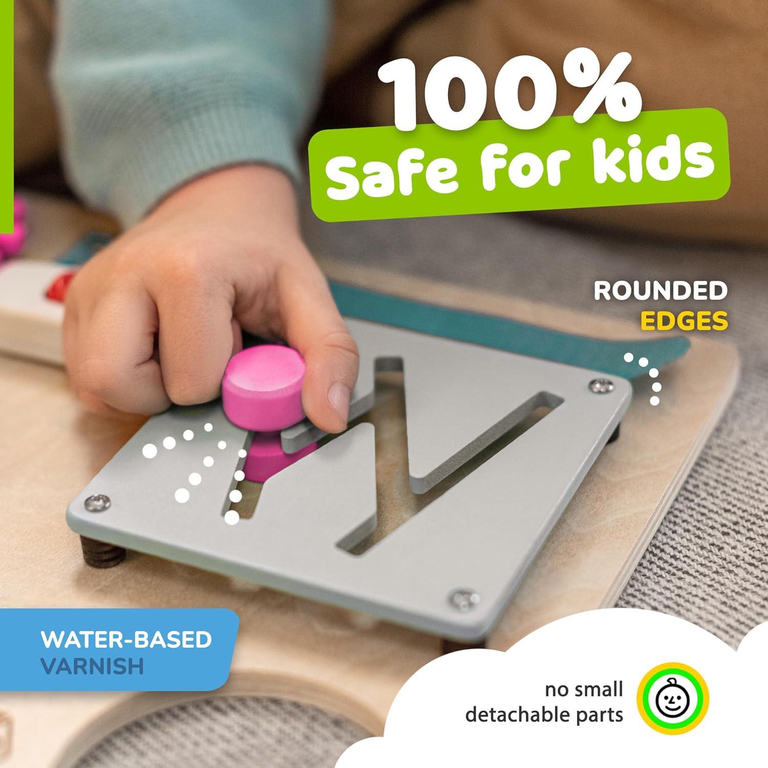 Tablero Ocupado Montessori deMoca 38x28cm para Niños 1-3 Años