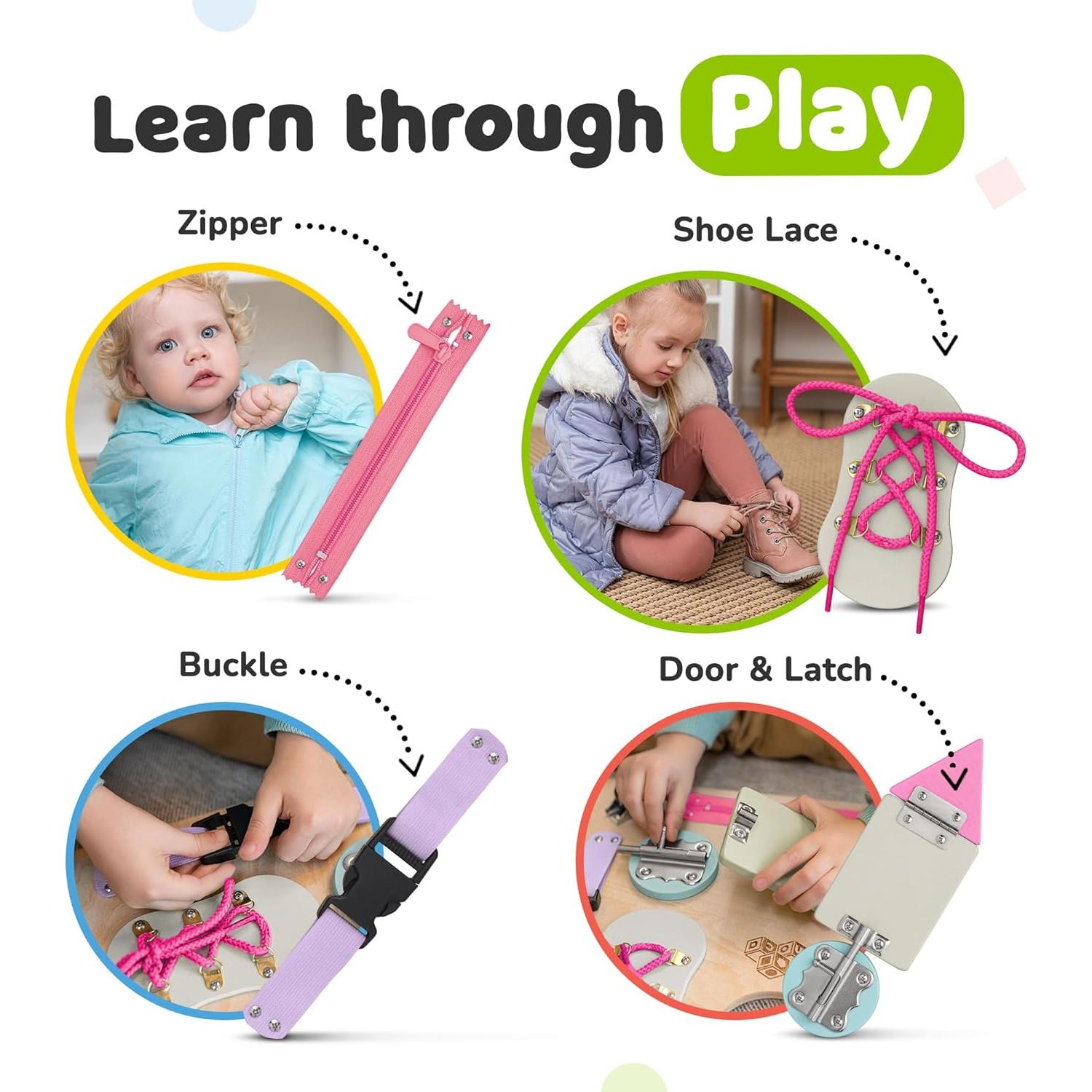 Tablero Ocupado Montessori deMoca 38x28cm para Niños 1-3 Años