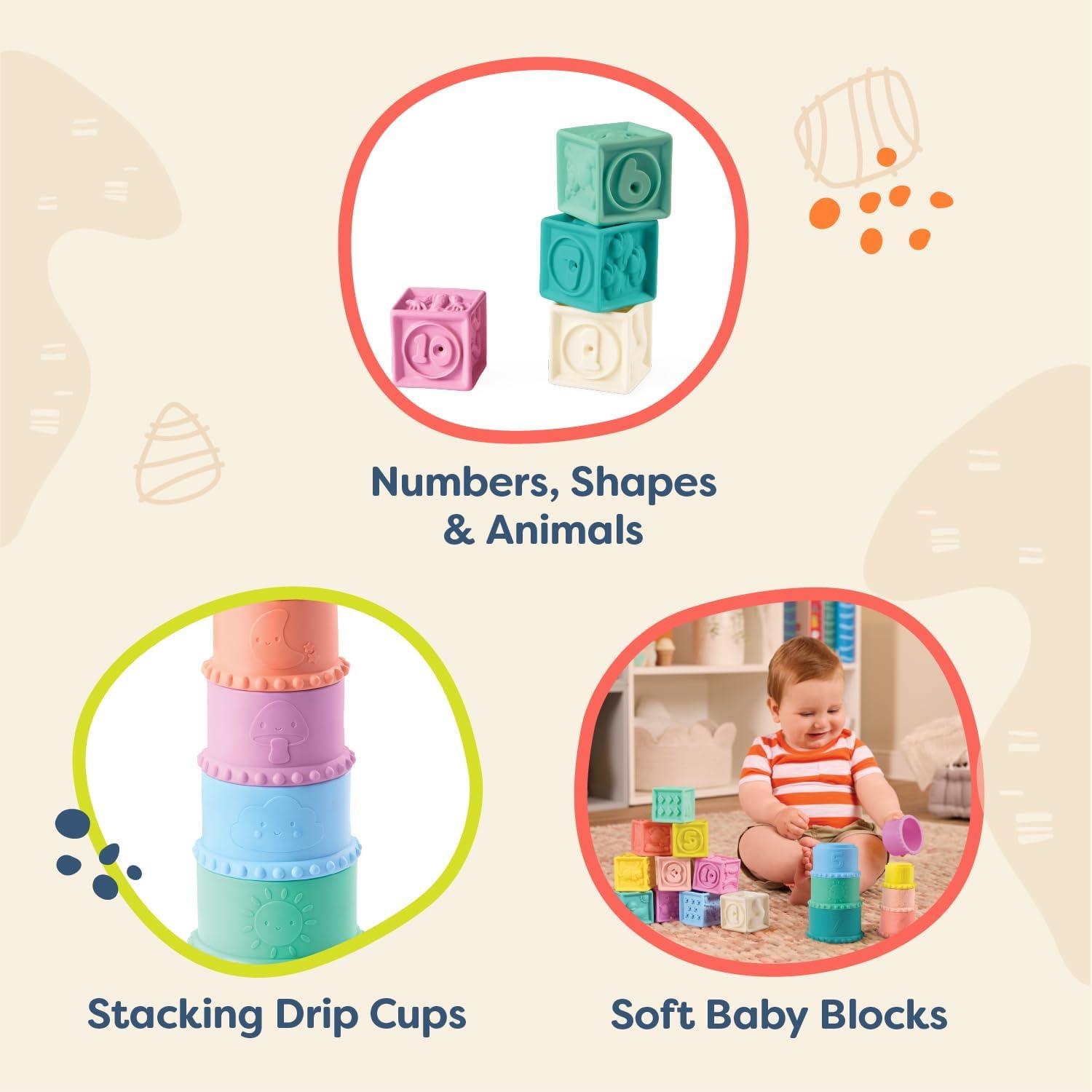 B. toys Juguetes Sensoriales para Bebés Bloques y Tazas 6+ Meses