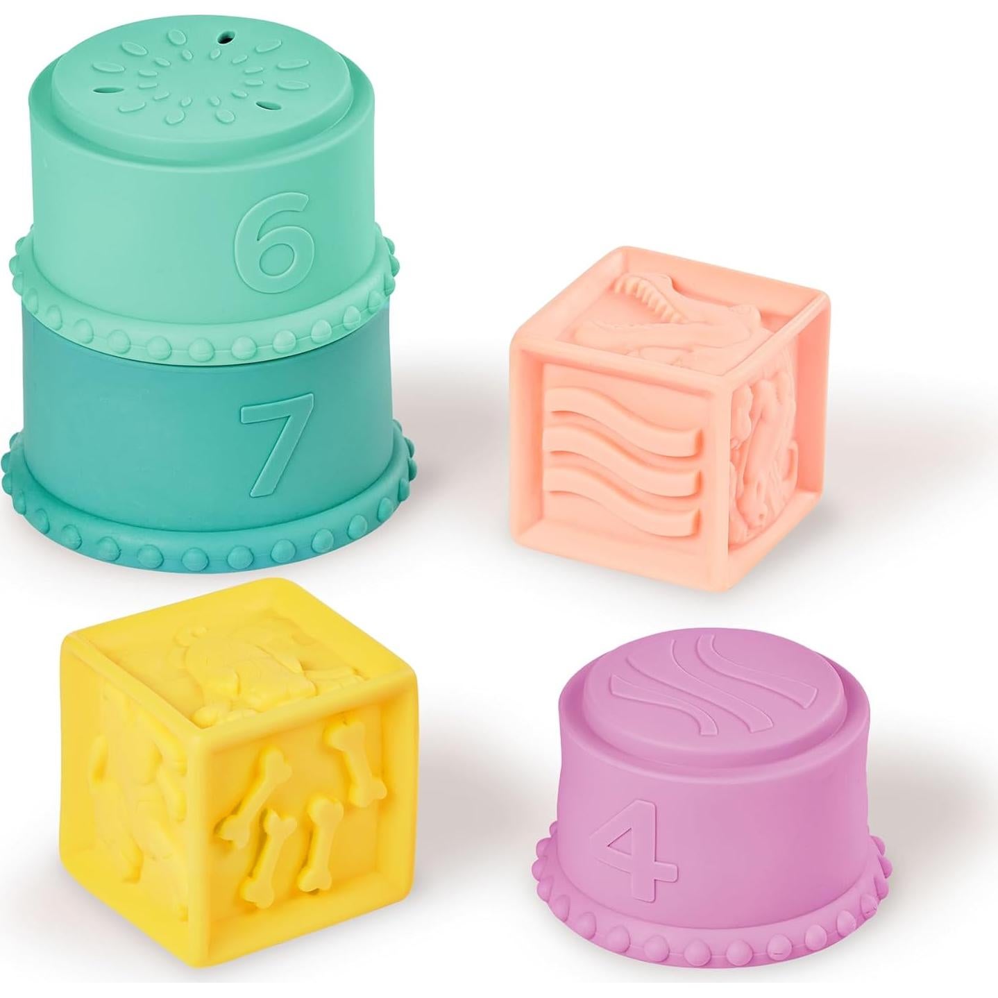 B. toys Juguetes Sensoriales para Bebés Bloques y Tazas 6+ Meses