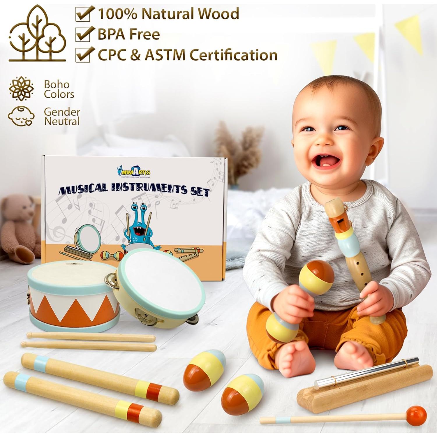 Conjunto Musical Montessori MiniArtis para Niños 1-3 Años
