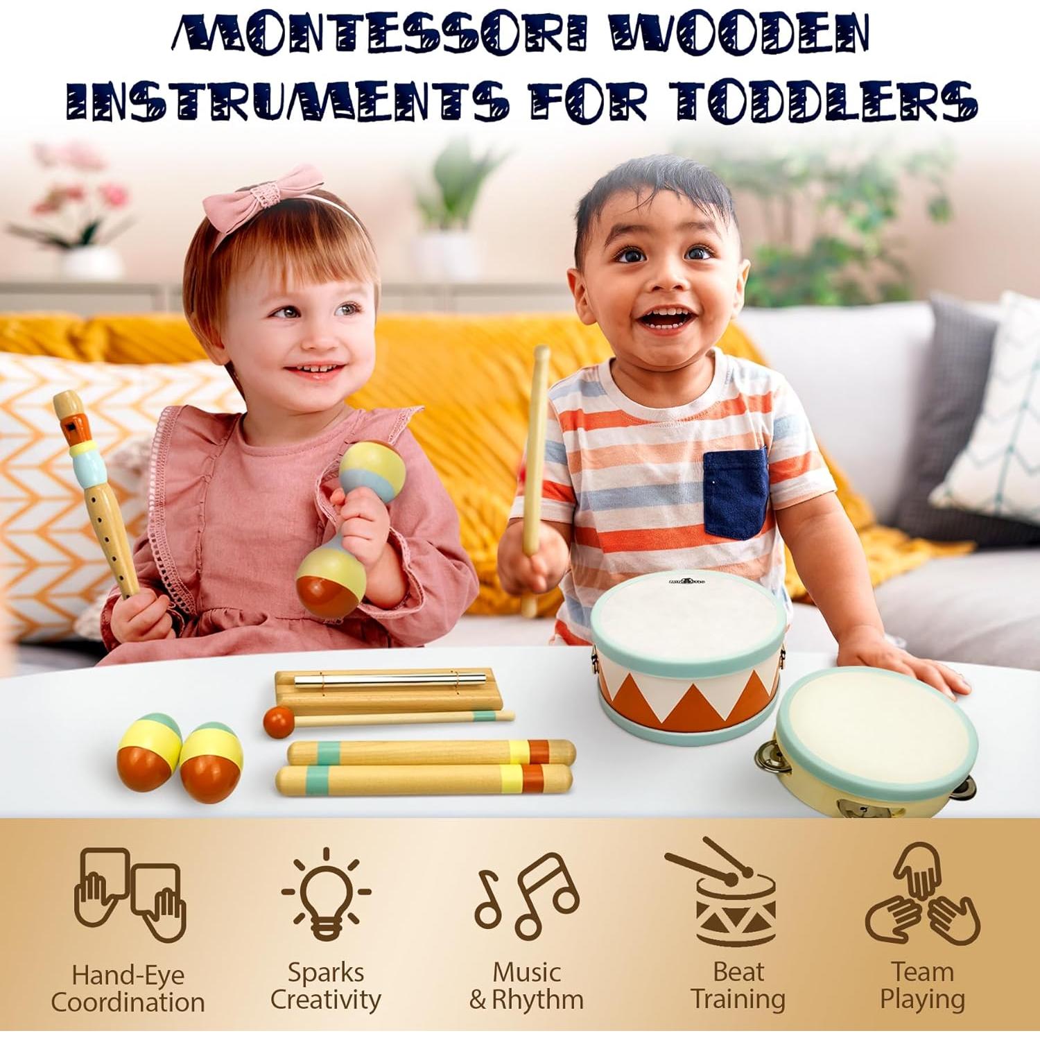 Conjunto Musical Montessori MiniArtis para Niños 1-3 Años