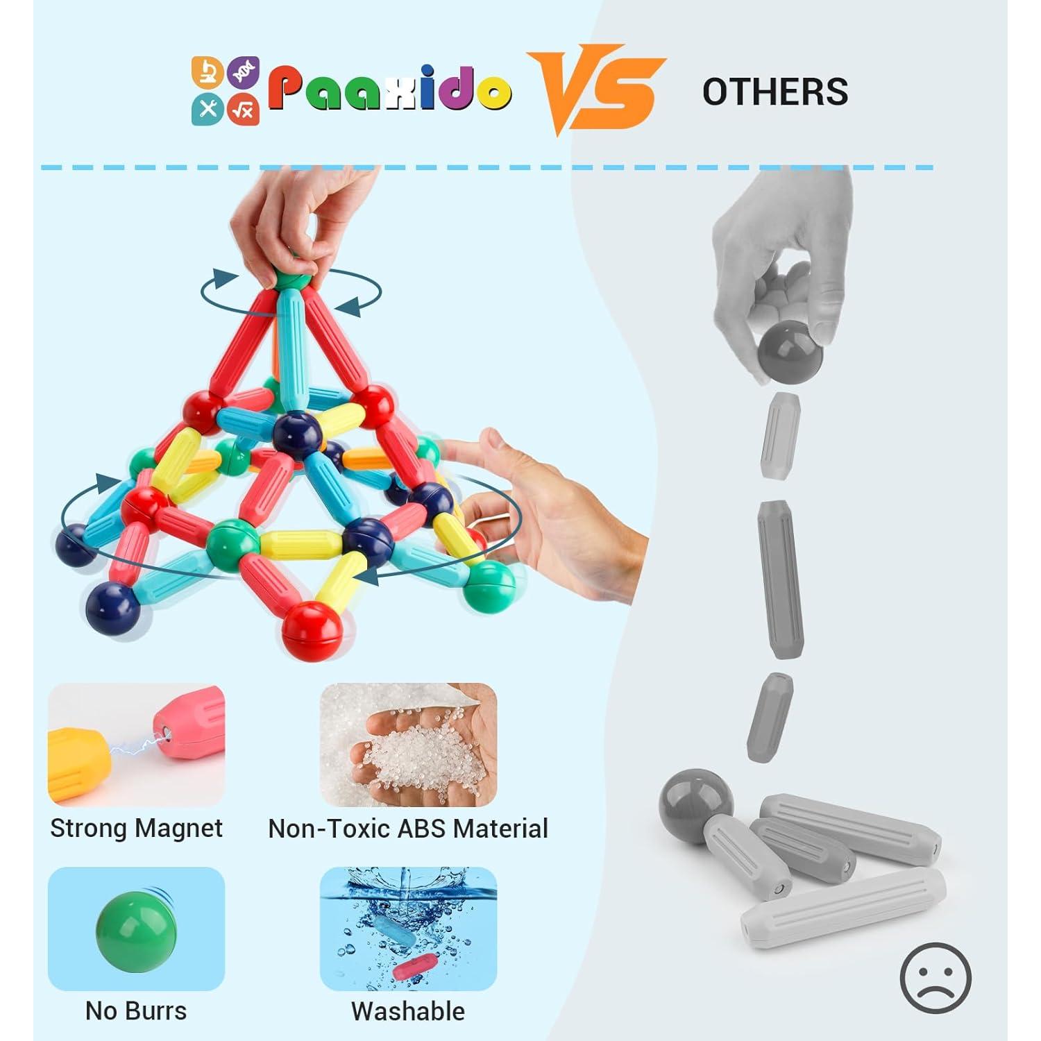 Bloques Magnéticos Paaxido 36 Piezas Juguete Educativo STEM