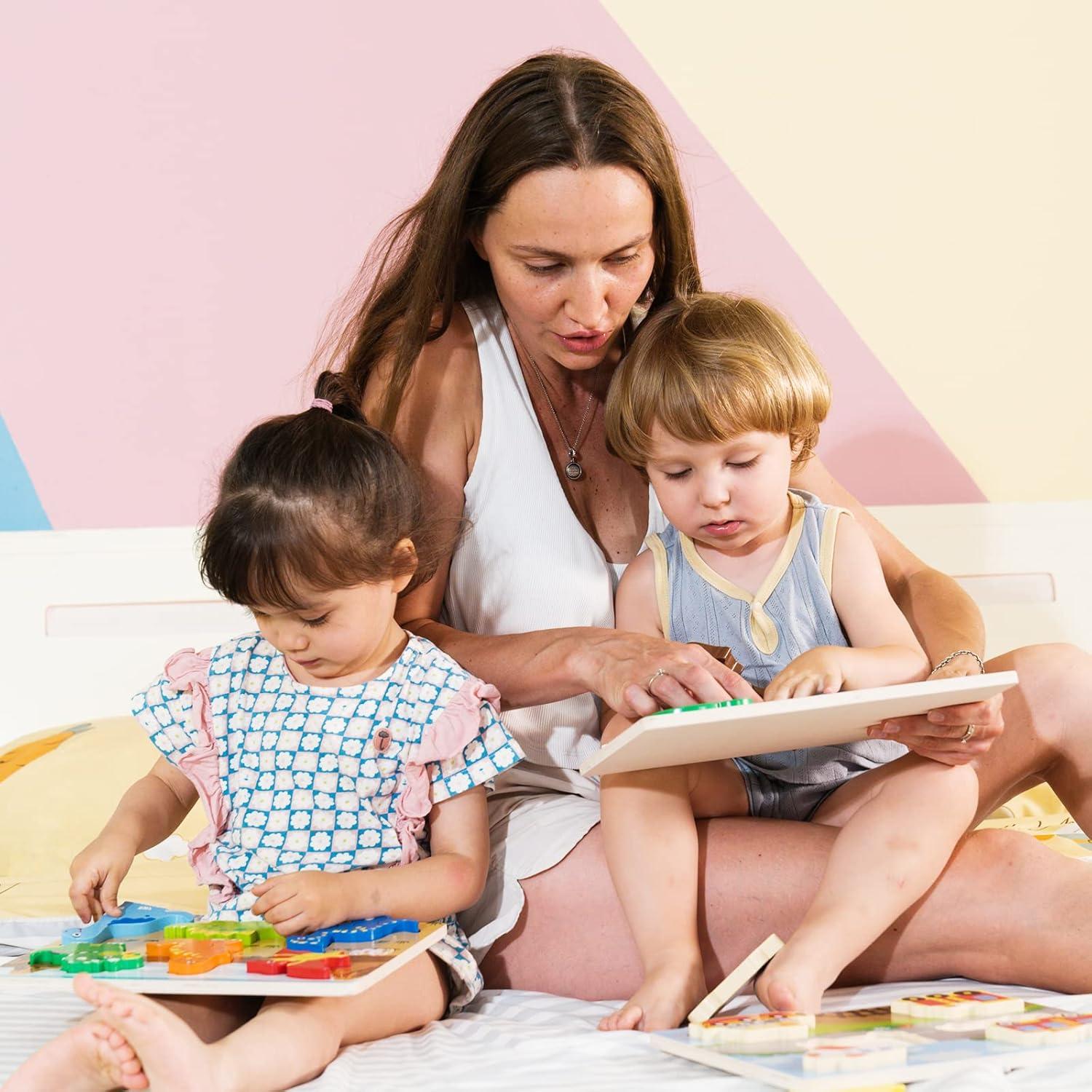 Juego de Rompecabezas de Madera ExploratoY - Dinosaurios, Vehículos y Mascotas