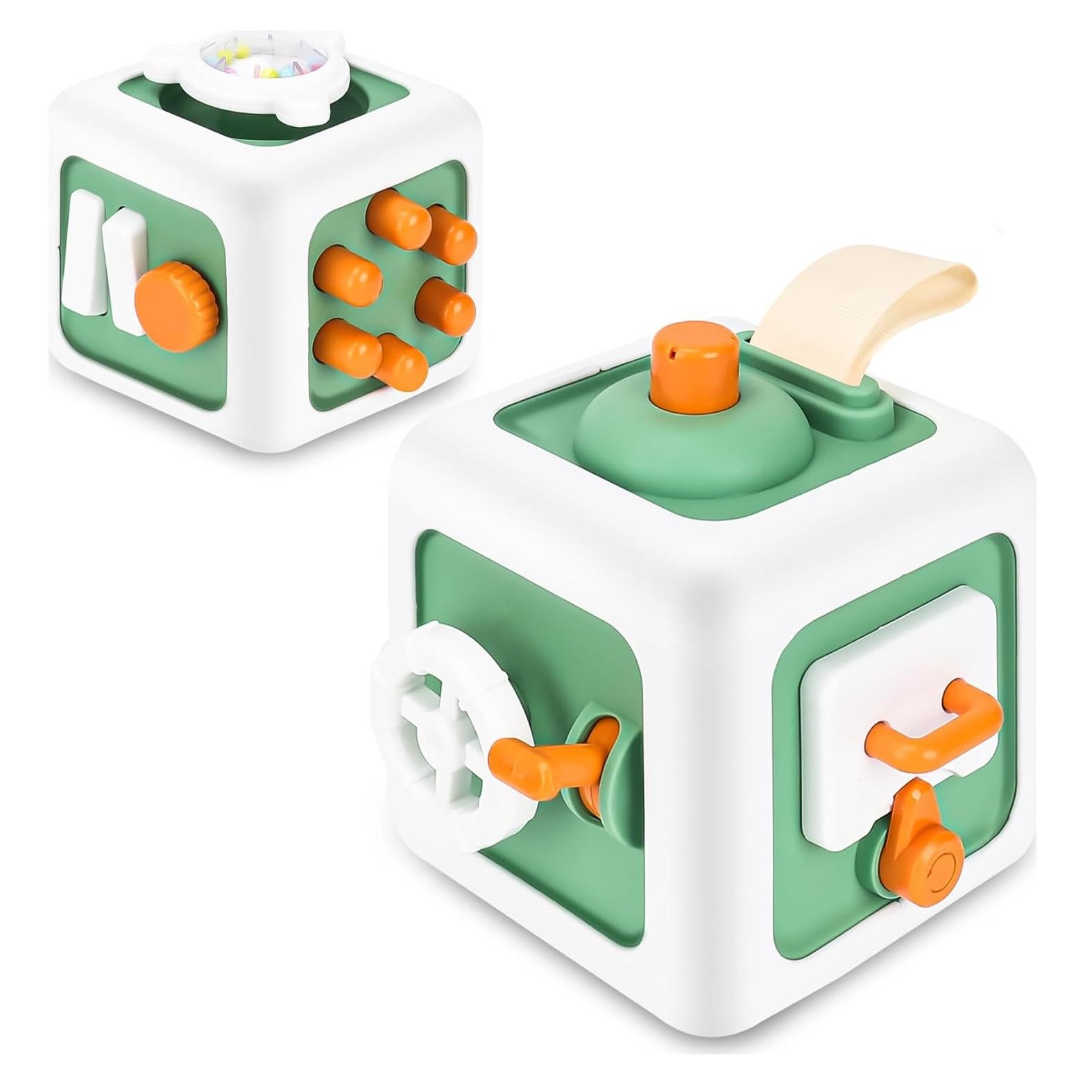 Cubo Ocupado Montessori SOSUSHOE Verde 8x8 cm Juguete 1-3 años