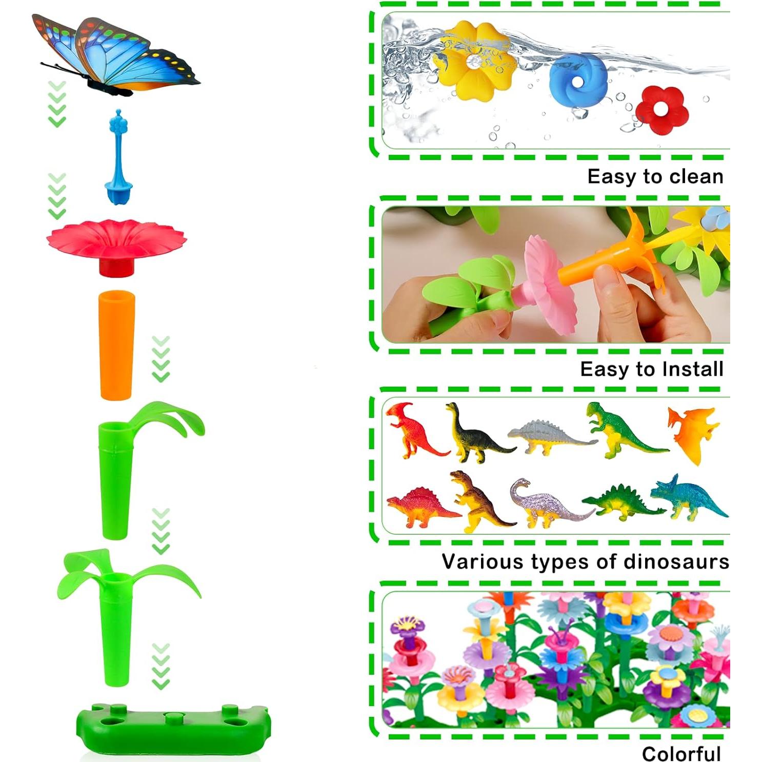 Set de Juguetes de Construcción Liangyu 167 PCS Jardín Dinosaurios