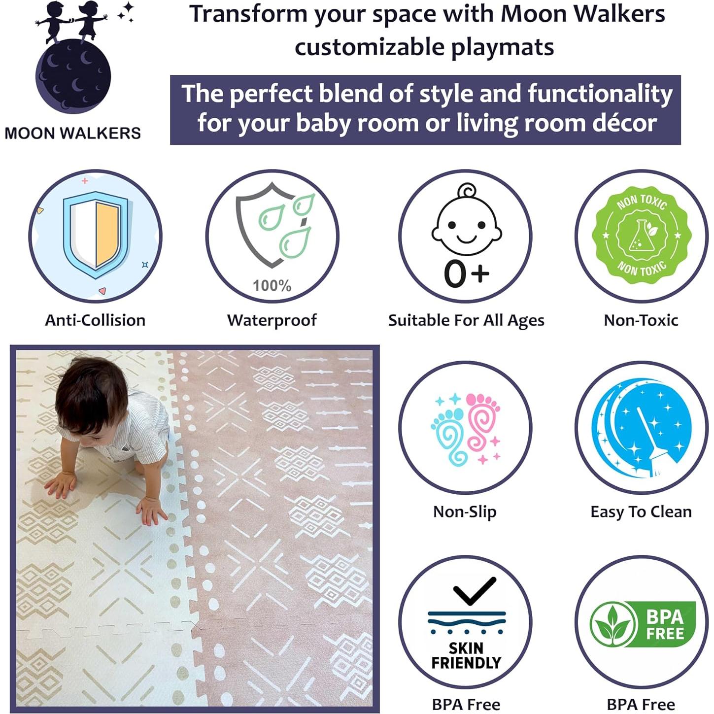 Alfombrilla de Juego Boho MOON WALKERS 1.83x1.22m No Tóxica