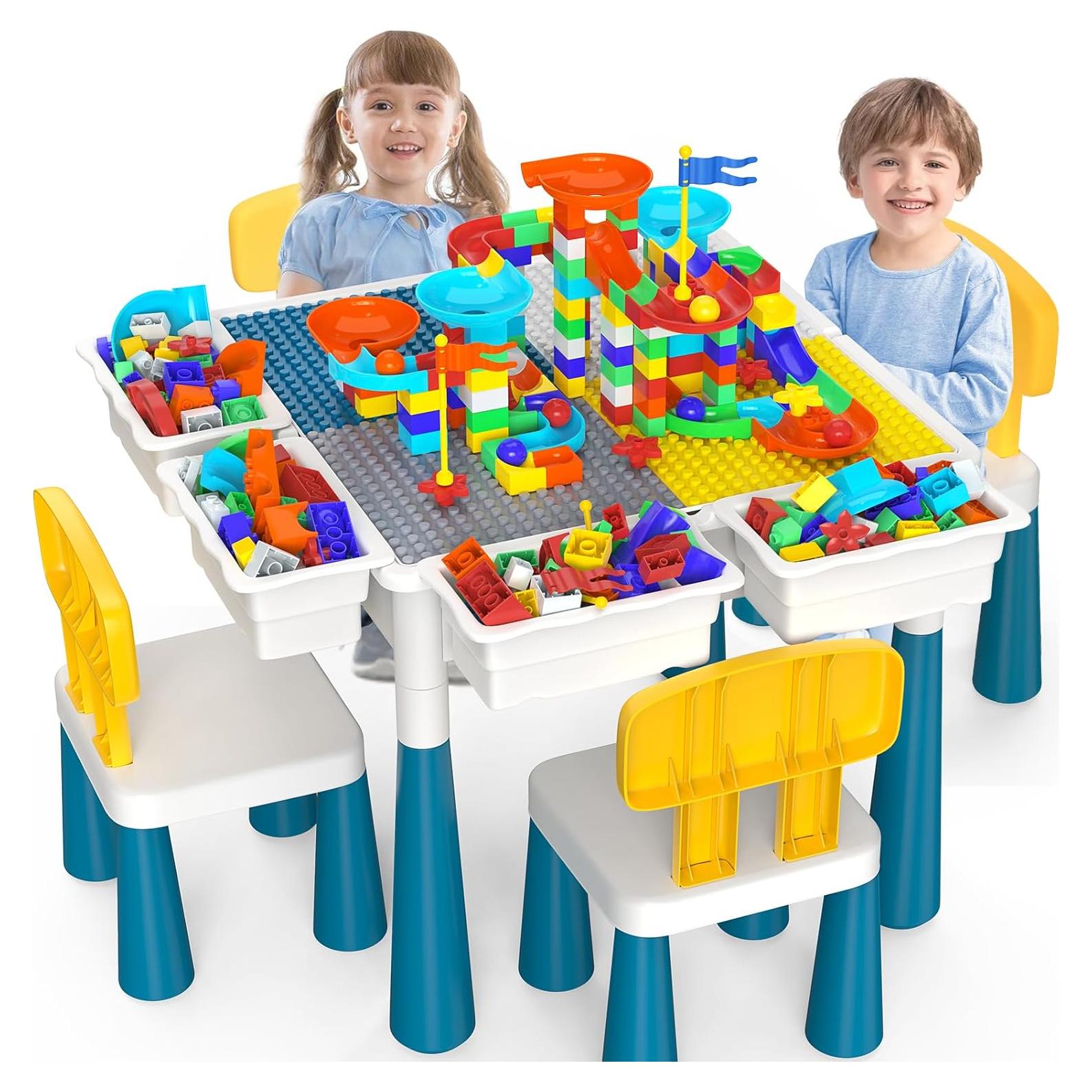 Conjunto Mesa y Sillas para Niños OCATO 152 Piezas Bloques