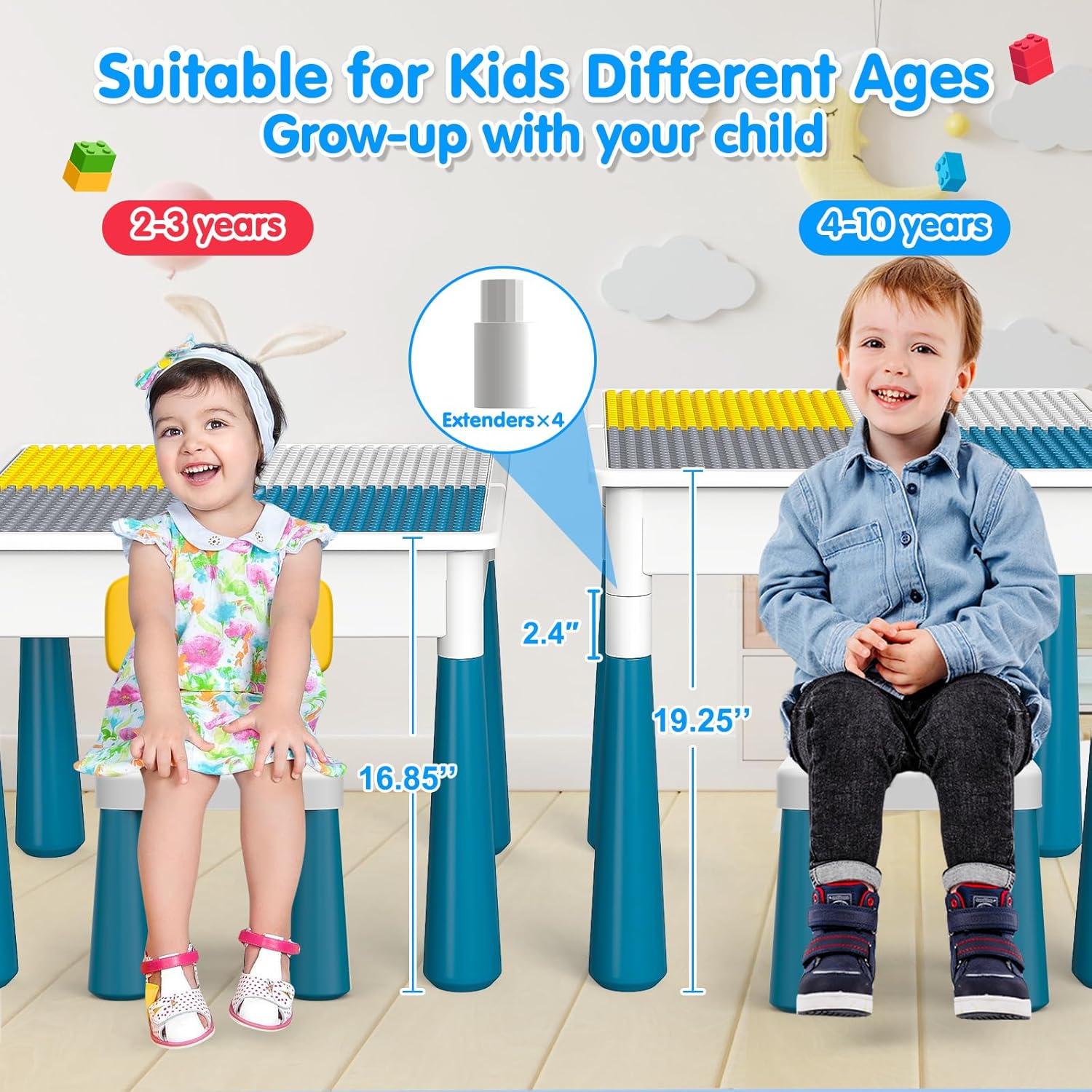 Conjunto Mesa y Sillas para Niños OCATO 152 Piezas Bloques