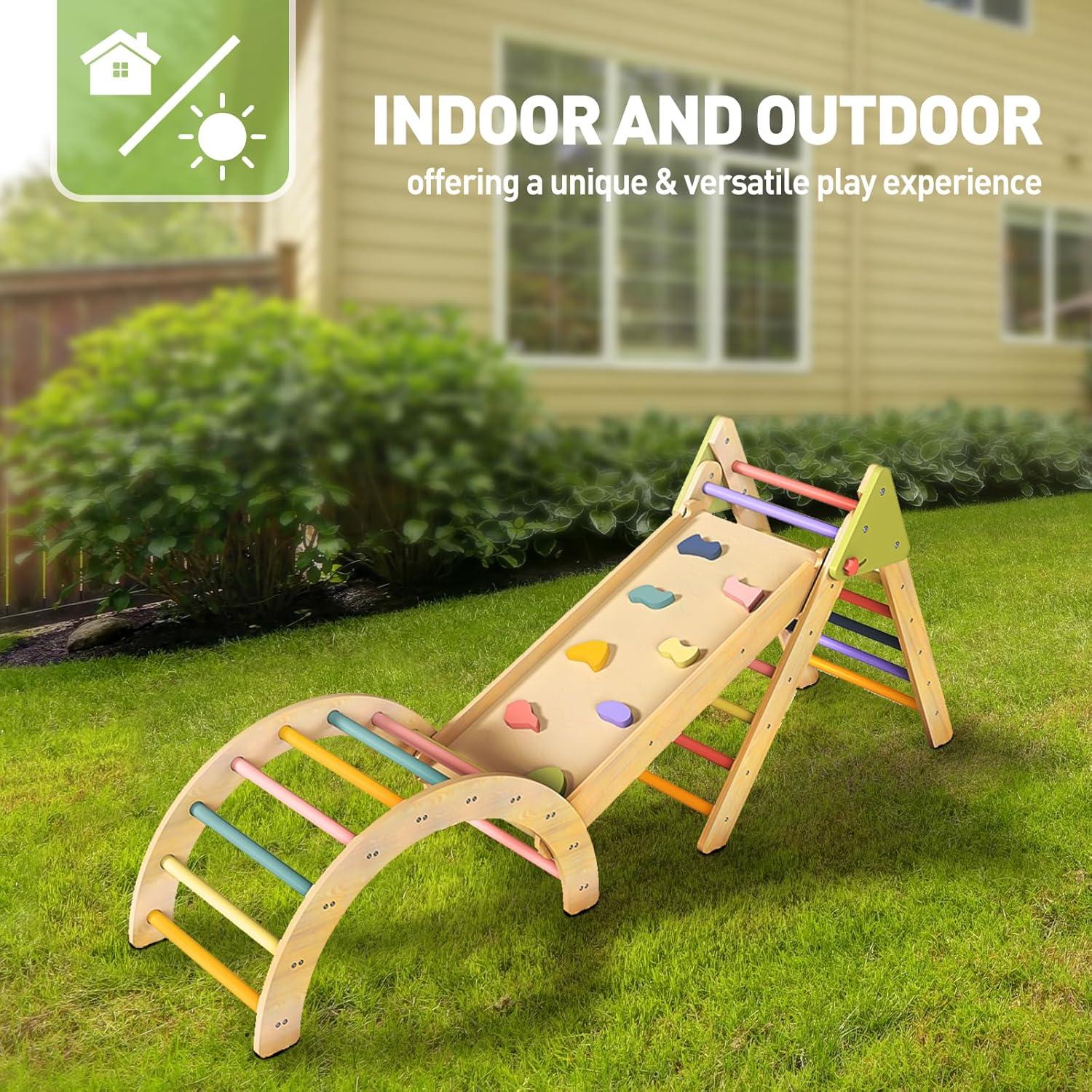 Conjunto Triángulo Pikler LOL-FUN 5 en 1 para Niños 1-3 Años