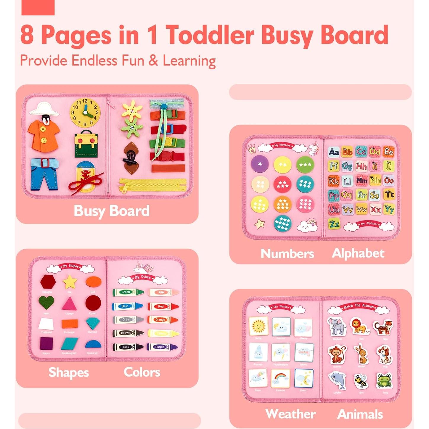 Tablero Ocupado Montessori Hahaland 8 Páginas para Niños