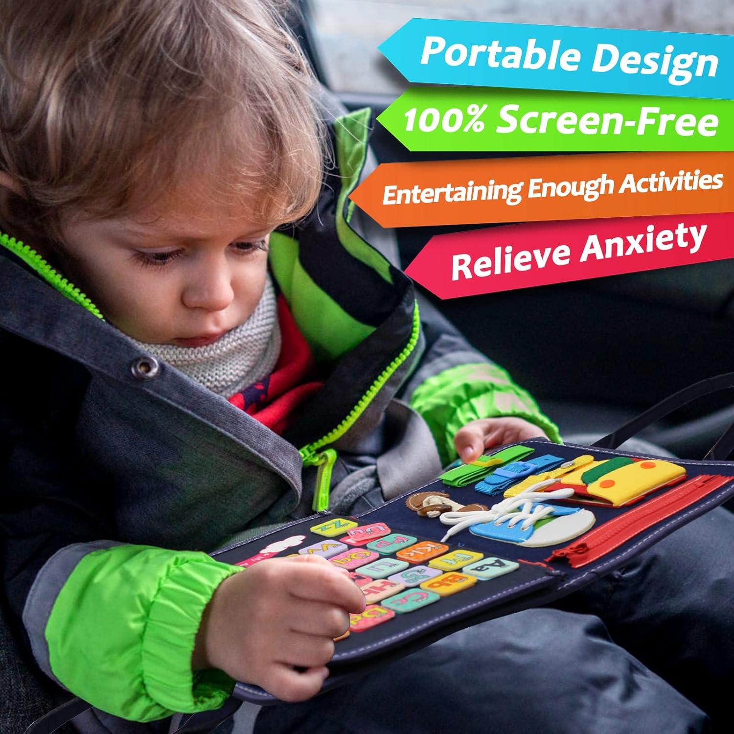 Juguete Montessori Tablero Ocupado Qizfun 44.7x25.4 cm Azul