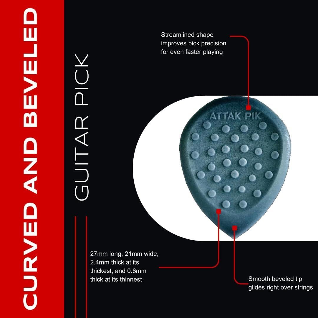 Púas de Guitarra Acoustik Attak STEALTH III - Cobalto, Paquete de 10