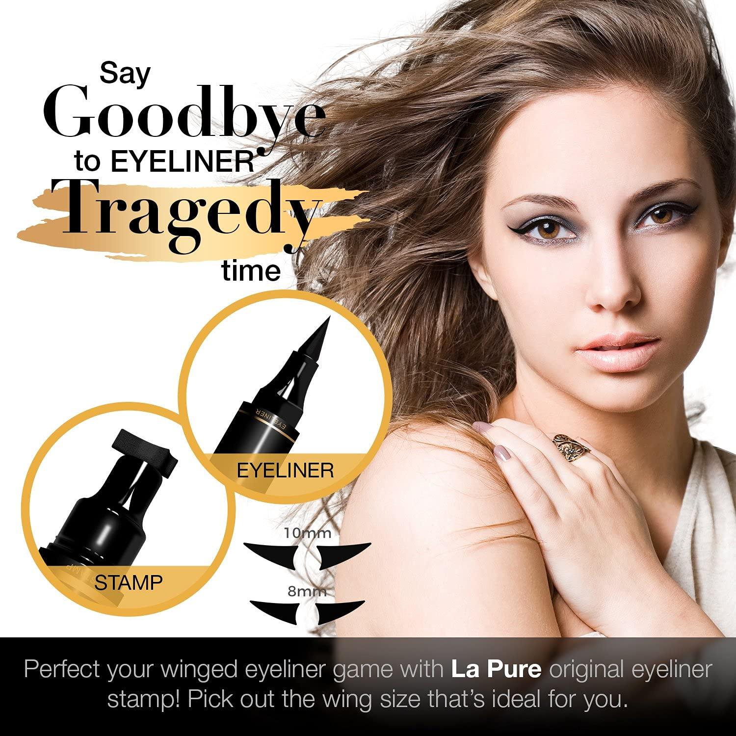 Sello Delineador de Ojos Alados La Pure 10 mm Doble Punta