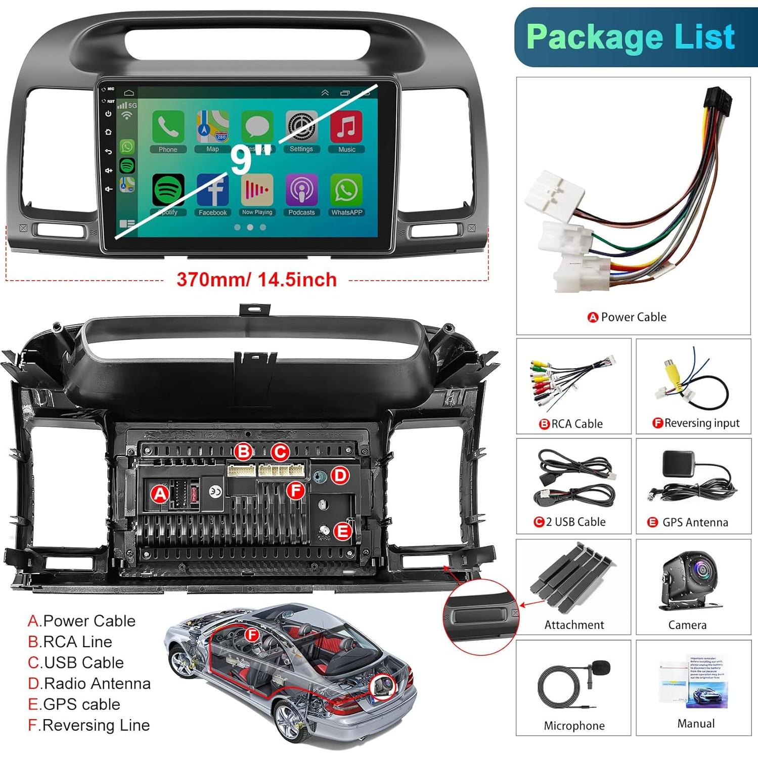 Radio de Coche WOWiViD para Toyota Camry 2000-2006 4GB 64GB