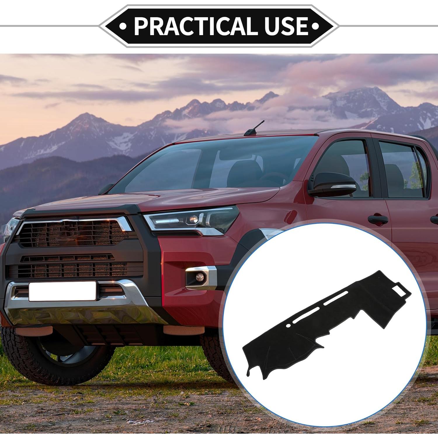 Cubierta de tablero VekAuto para Toyota Hilux 2005-2015 negra