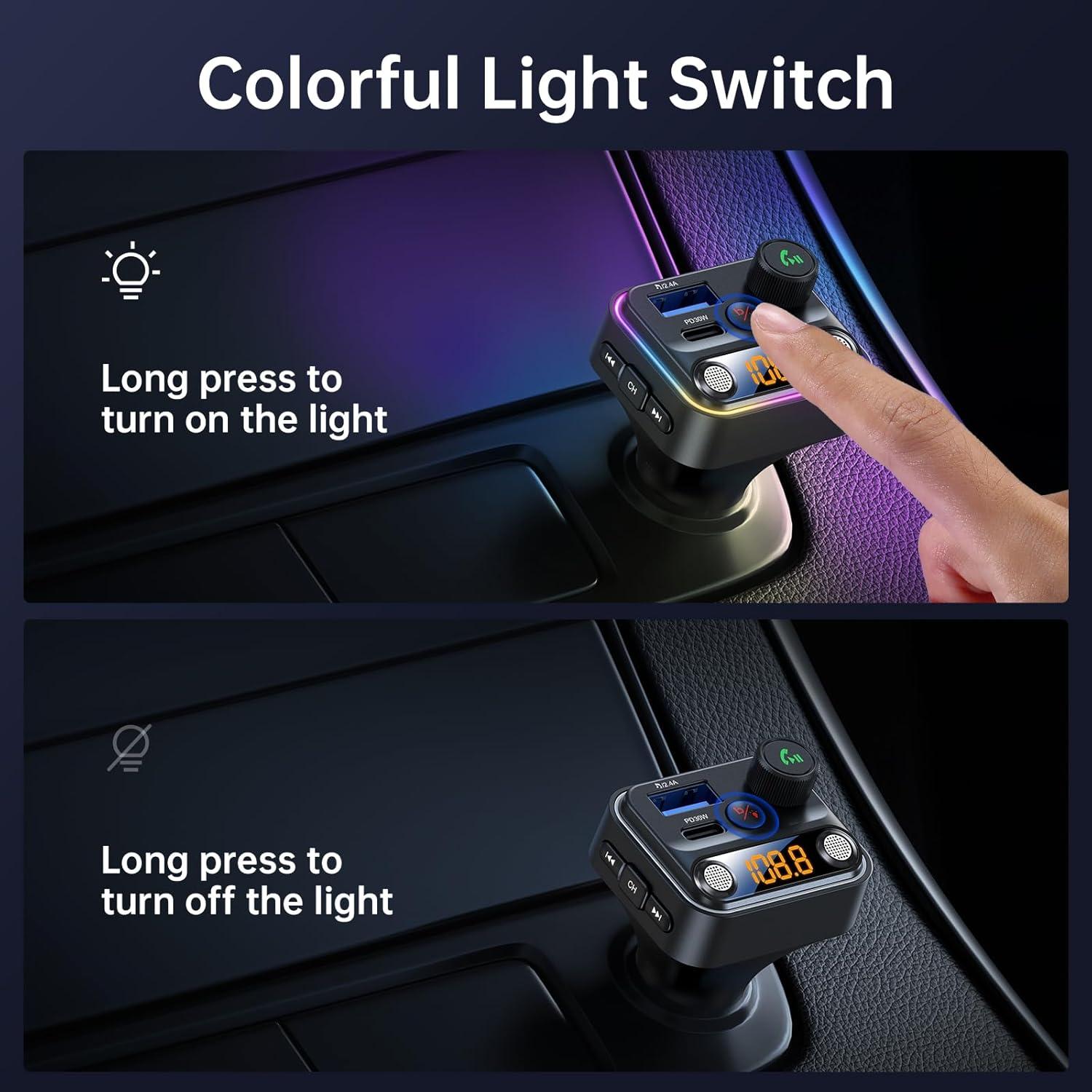 Transmisor FM Bluetooth 5.4 Syncwire 42W Carga Rápida