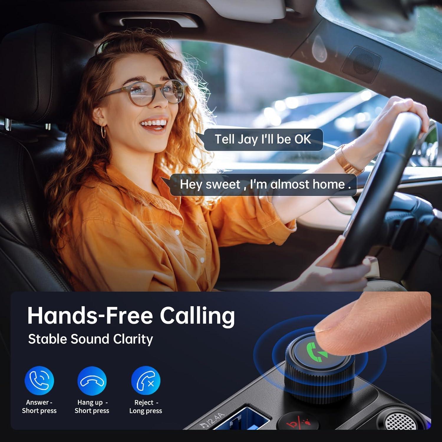 Transmisor FM Bluetooth 5.4 Syncwire 42W Carga Rápida