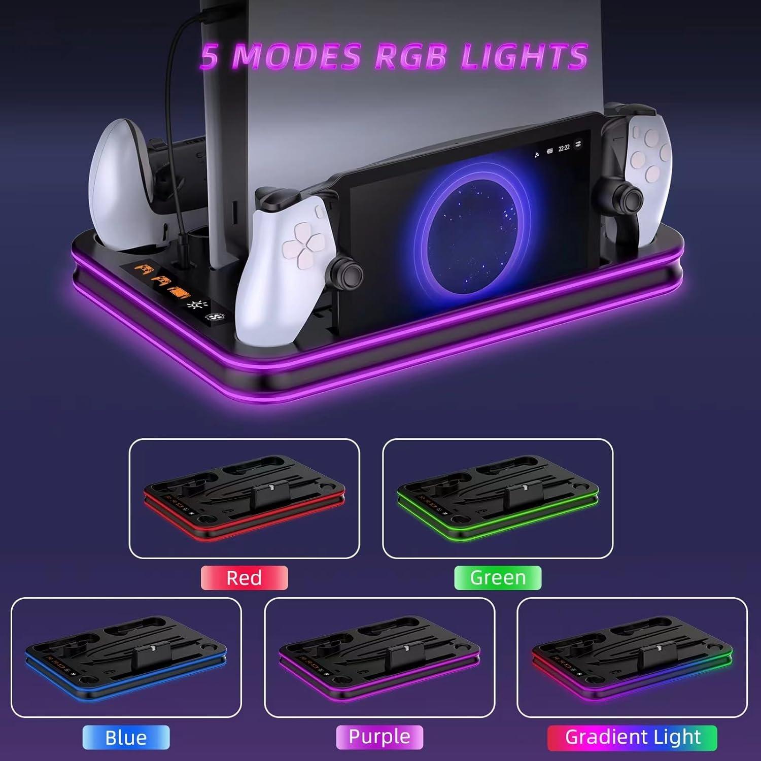 Cargador y Soporte Multifuncional PS5 WUXIDIXI con Enfriamiento