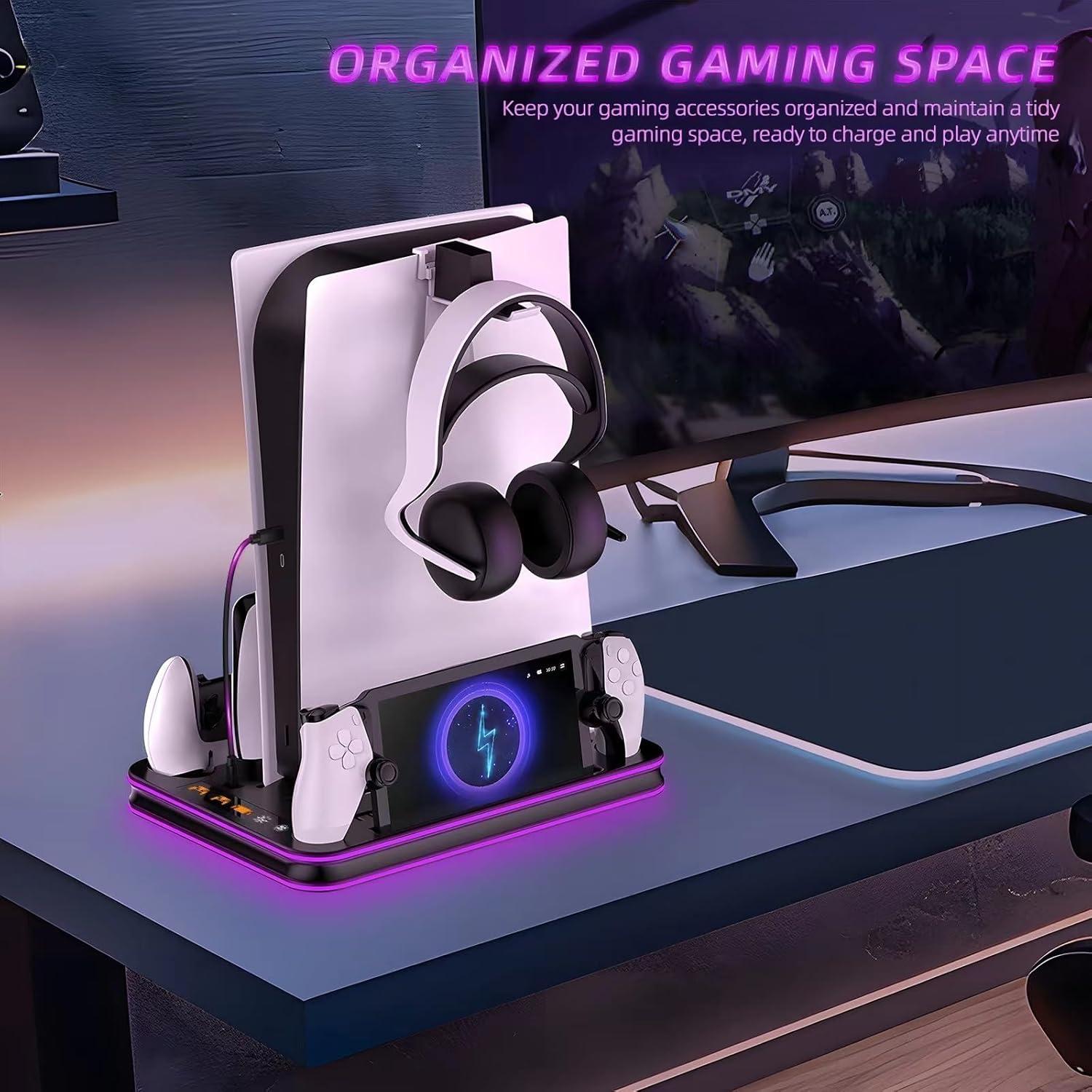 Cargador y Soporte Multifuncional PS5 WUXIDIXI con Enfriamiento