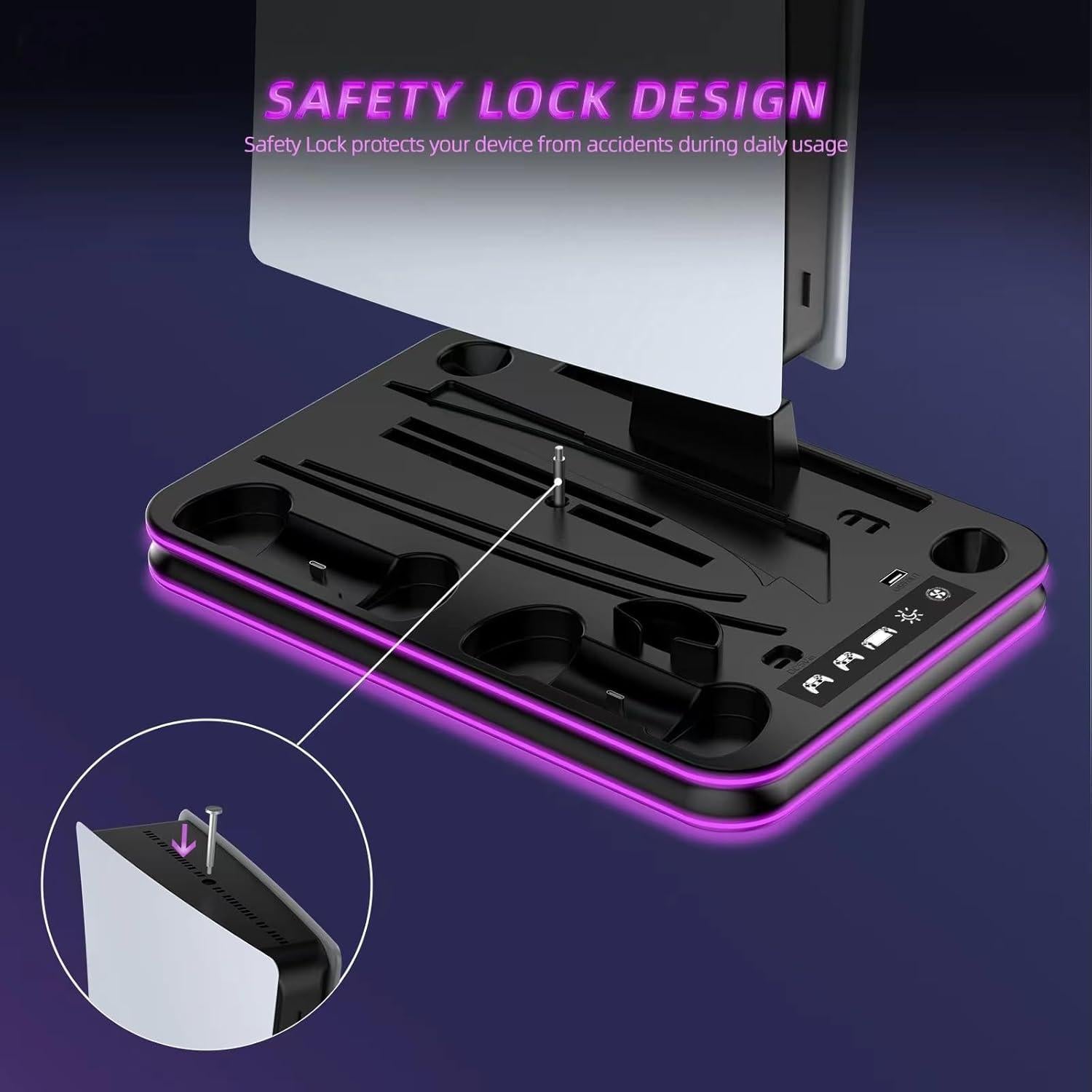 Cargador y Soporte Multifuncional PS5 WUXIDIXI con Enfriamiento