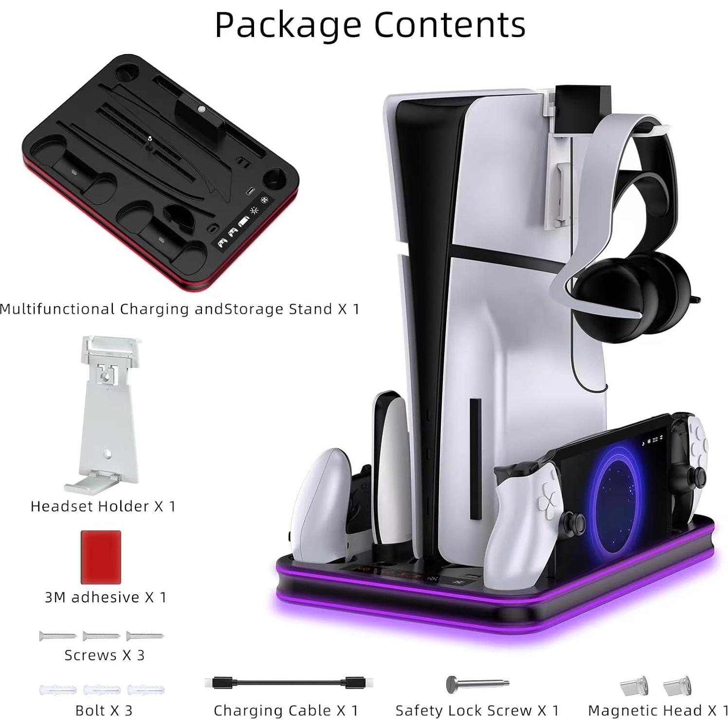 Cargador y Soporte Multifuncional PS5 WUXIDIXI con Enfriamiento