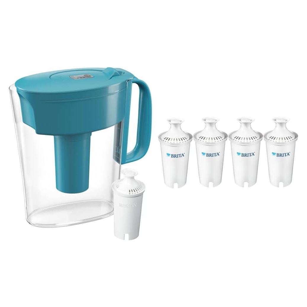 Jarra de Filtro de Agua Brita Turquesa 6 Tazas + 4 Filtros