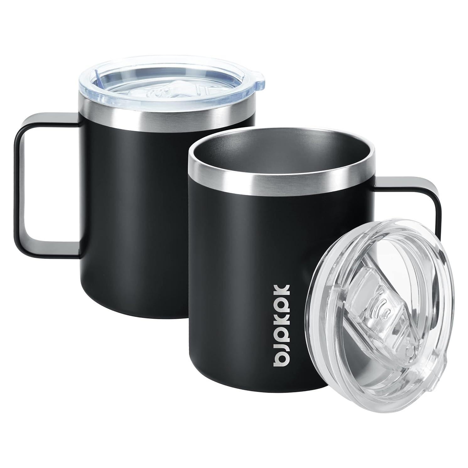 Taza de Café Aislada BJPKPK 414ml Acero Inoxidable Negro