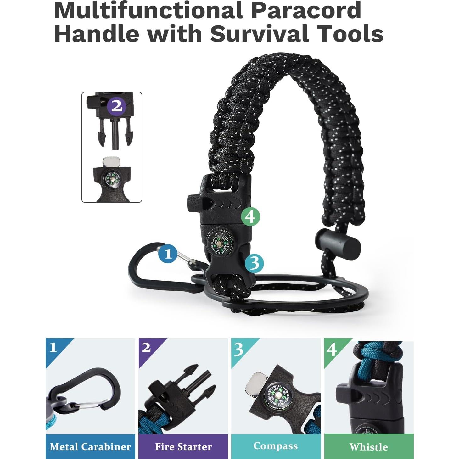 Botella de Agua Aislada BENZZO 0.95L Negra con Tapas