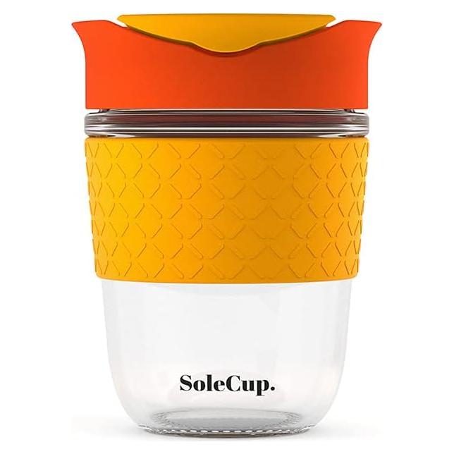 Taza de Viaje de Vidrio Reforzado SoleCup 340ml Aislada Rojo