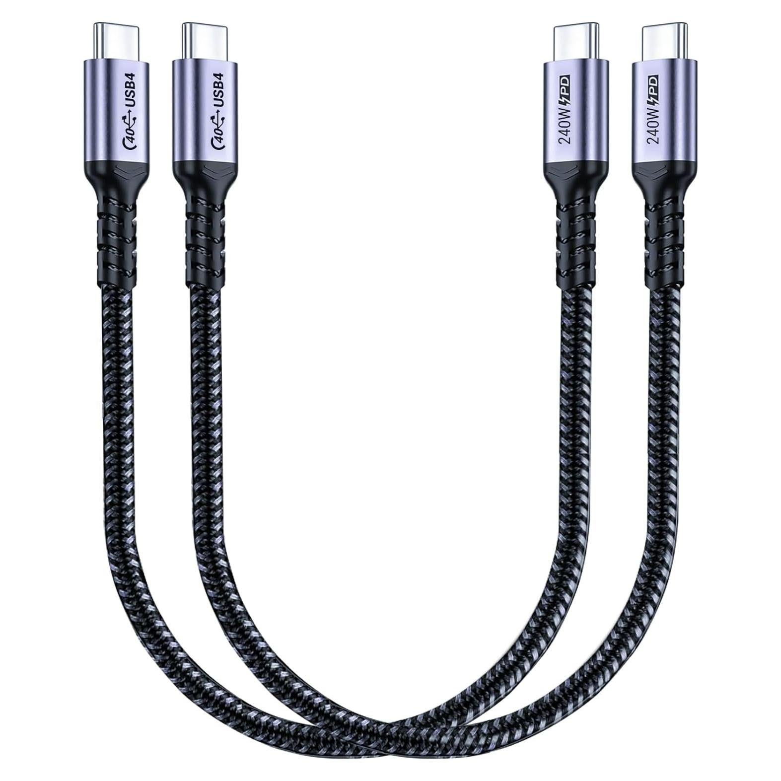 Cable USB C a USB C 240W SUMPK 1 pie 40Gbps 8K 2 paquetes