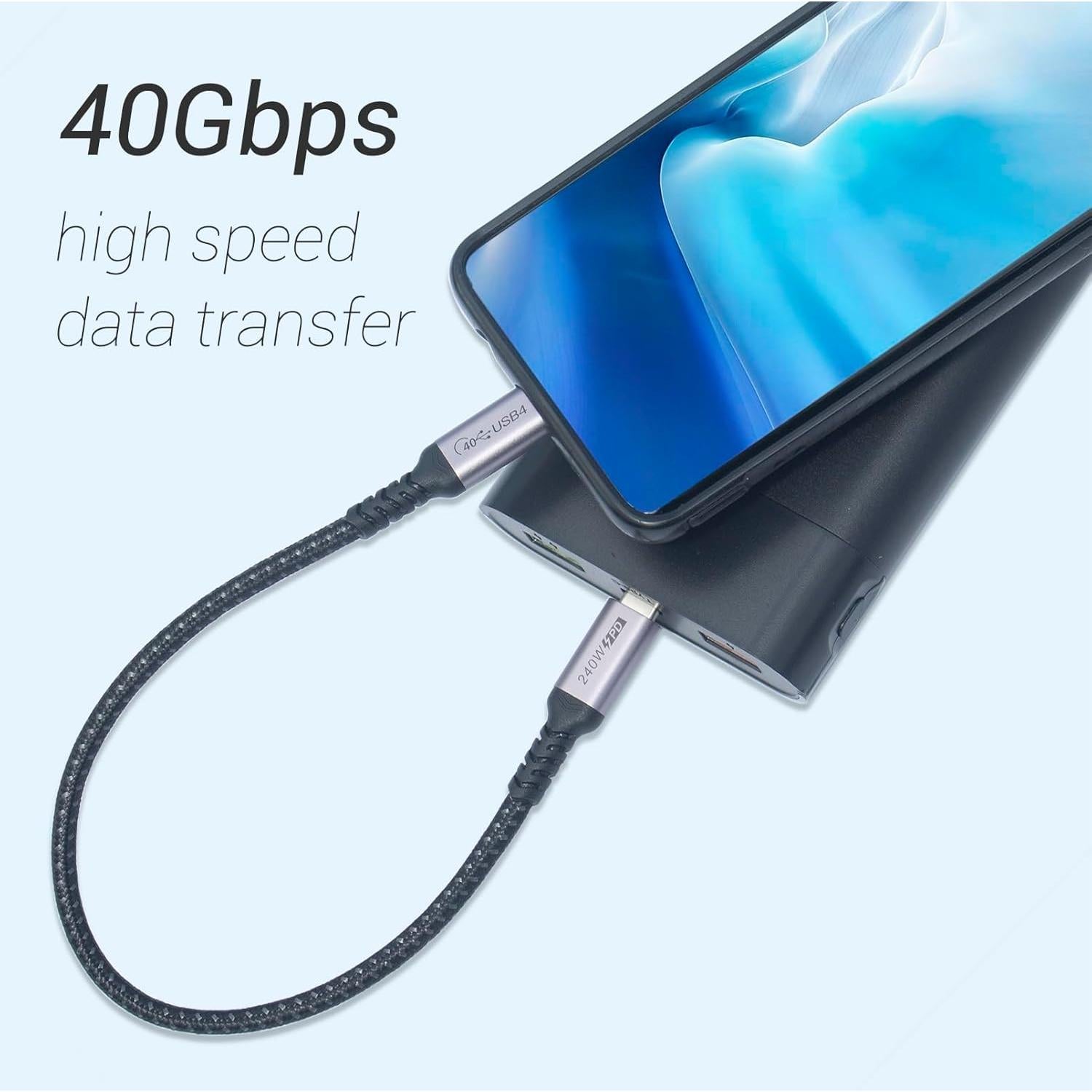 Cable USB C a USB C 240W SUMPK 1 pie 40Gbps 8K 2 paquetes