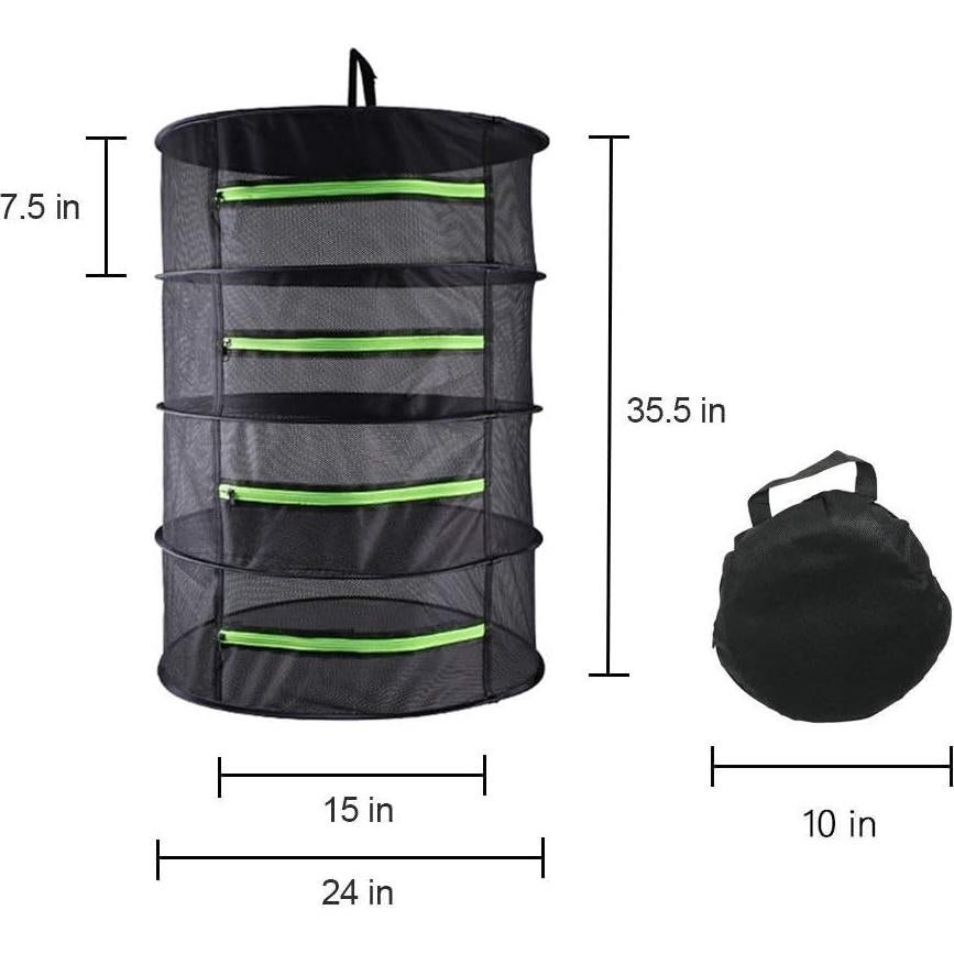 Secador de Hierbas Plegable HYDGOOHO 4 Capas 61 cm Negro