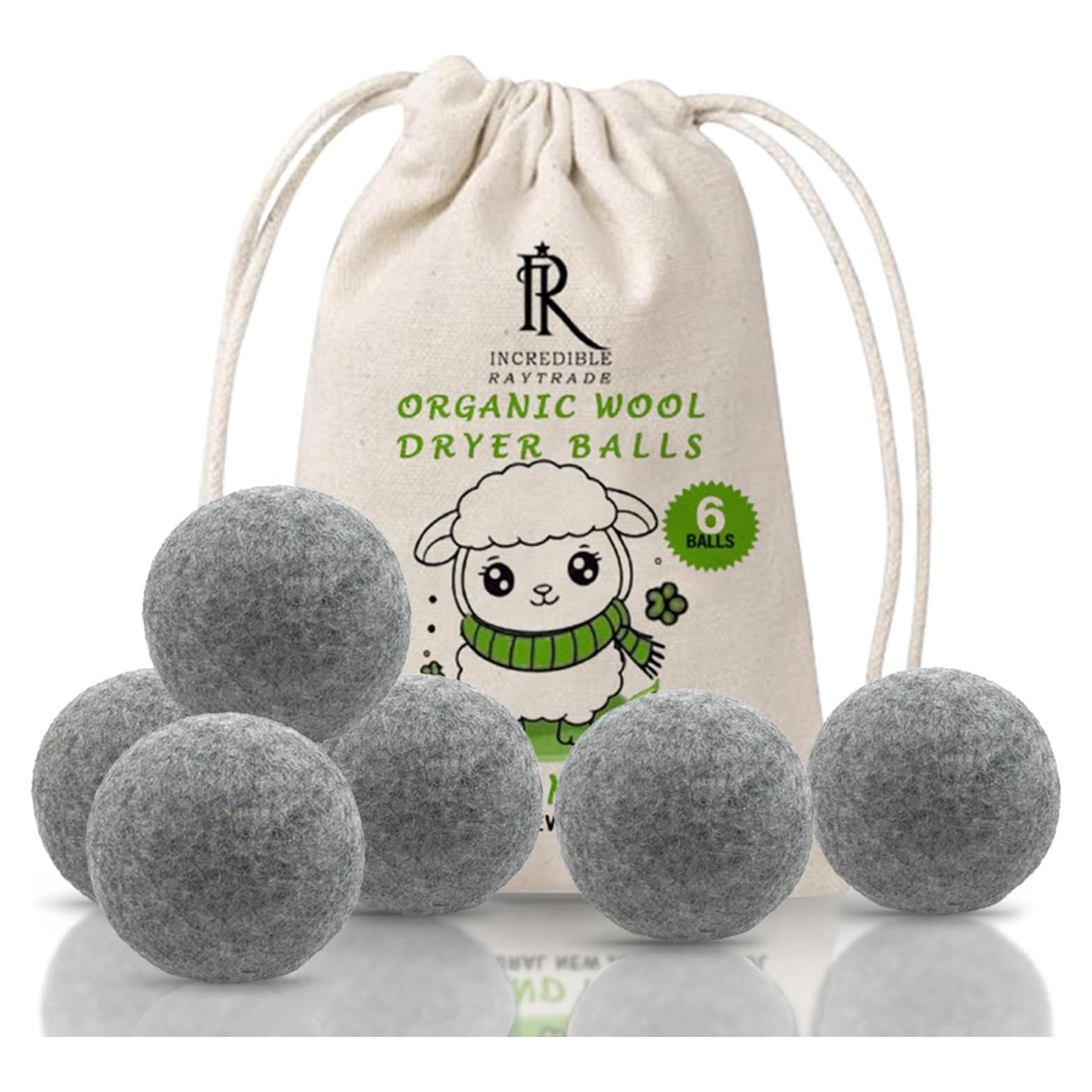Bolas de Secado de Lana Orgánica RAYTRADE 6-Pack 100% Natural