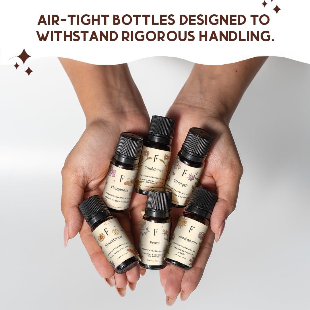 Set de 6 Aceites Esenciales Folkulture 10 ml - Vainilla, Eucalipto, Sándalo