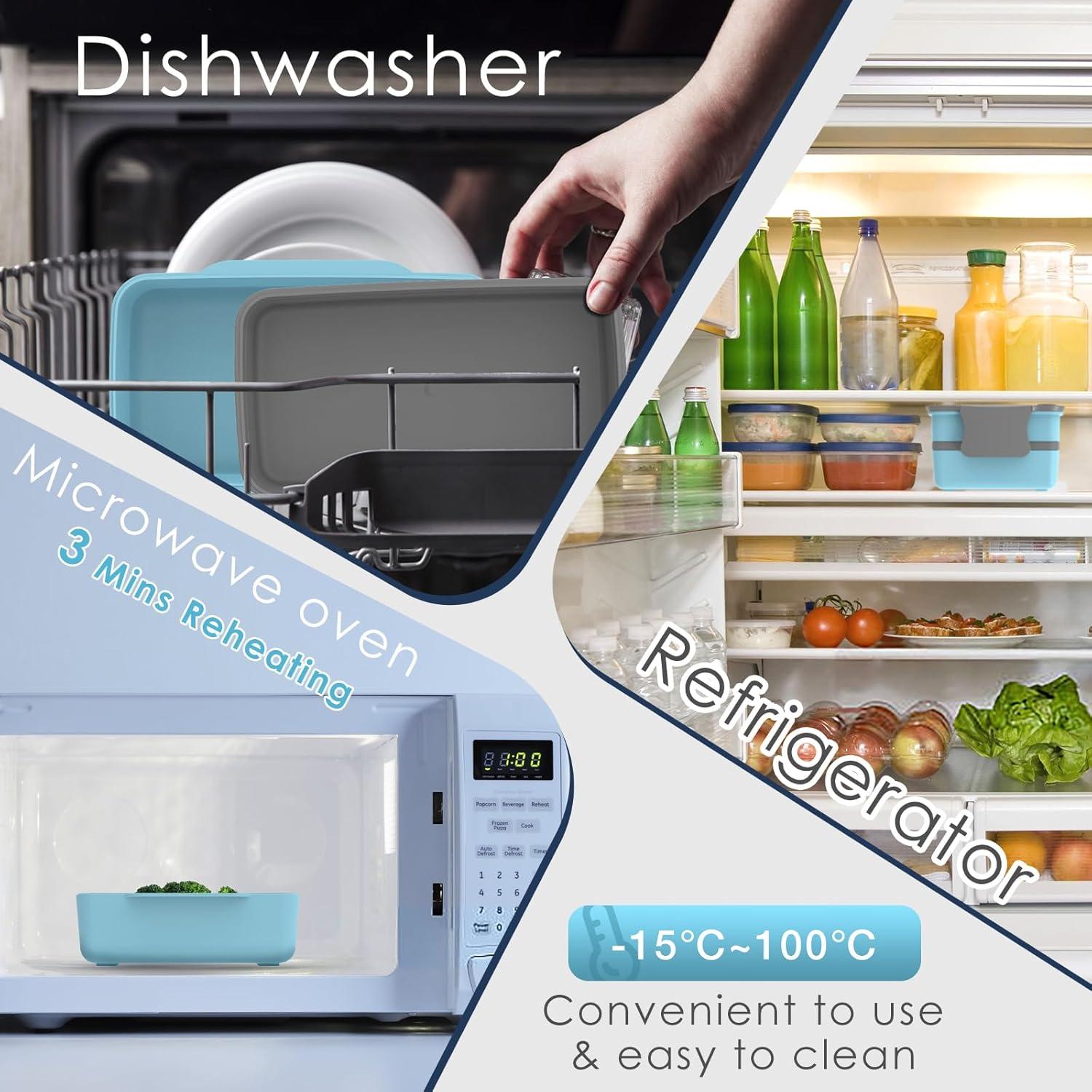 Caja Bento Doble Capa Whalehouse 1.3L Apta Microondas Azul