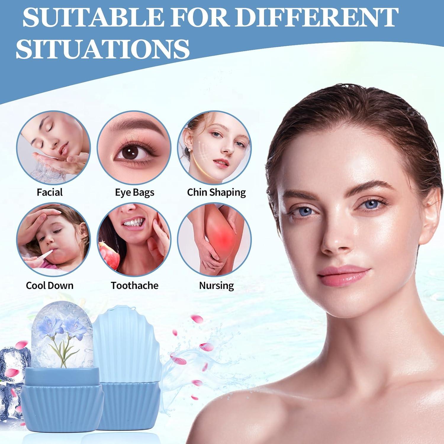 Rodillo de Hielo Facial Daifanni Sirena Azul - Antiarrugas y Masaje