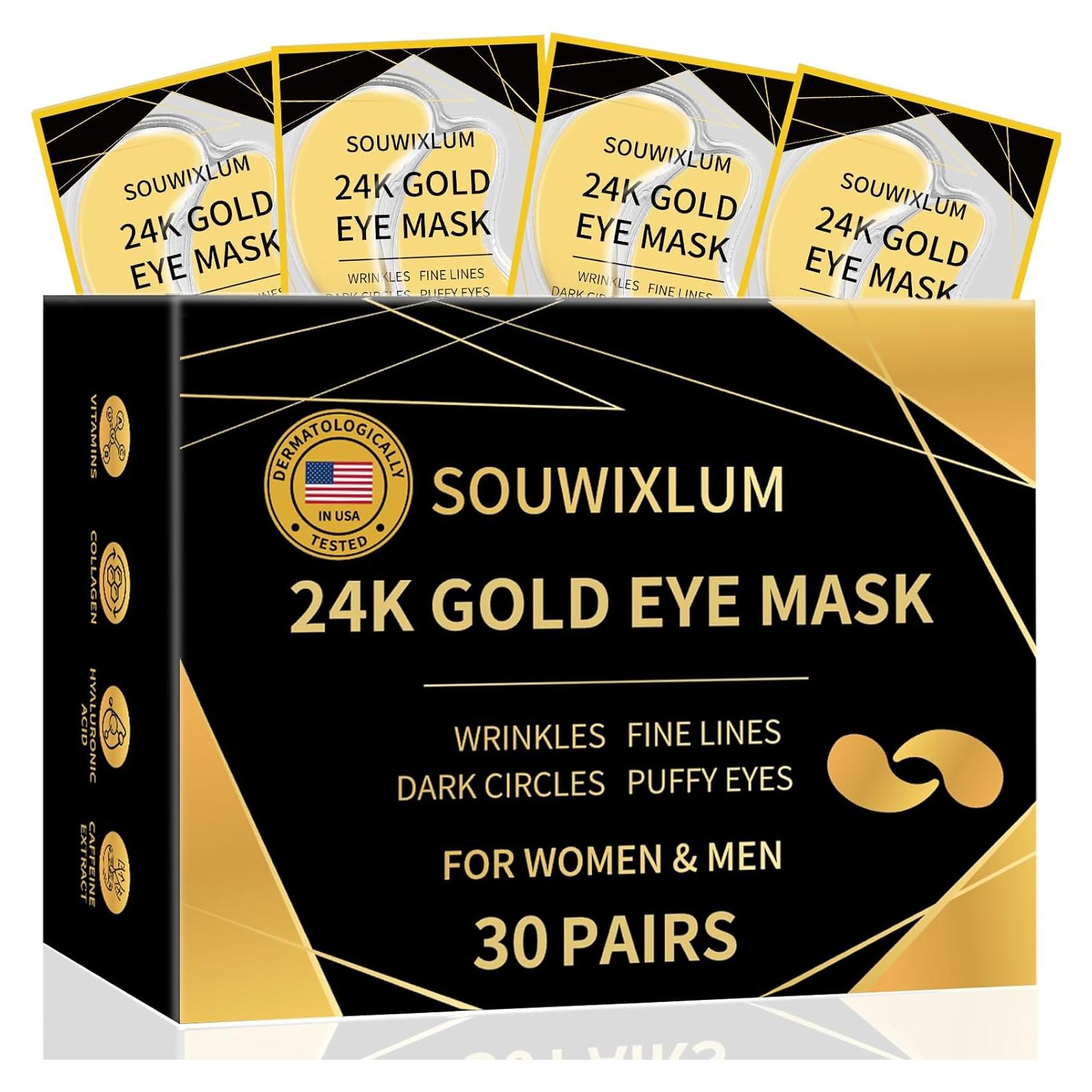 Parche para Ojos Souwixlum 30 Pares Oro 24K Hidratante
