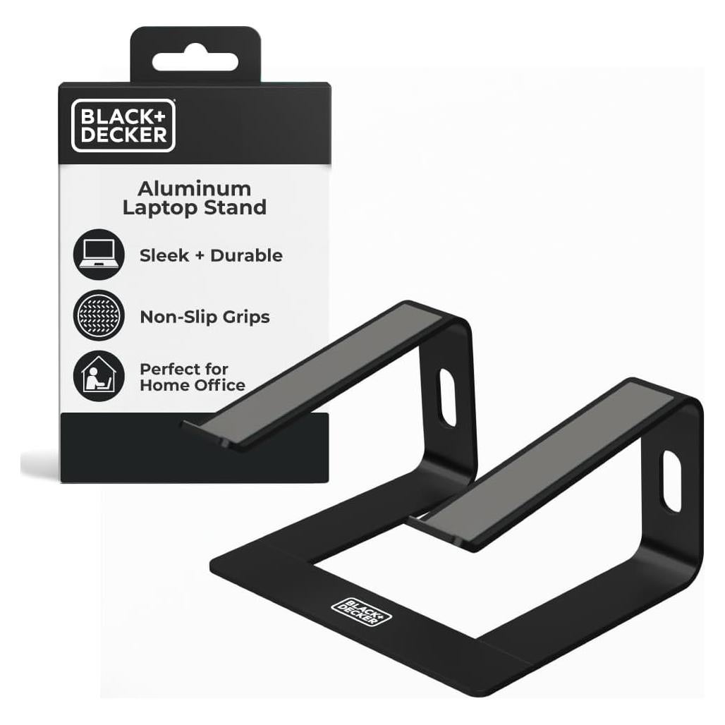 Soporte Ergonómico para Laptop BLACK+DECKER, Aluminio Negro