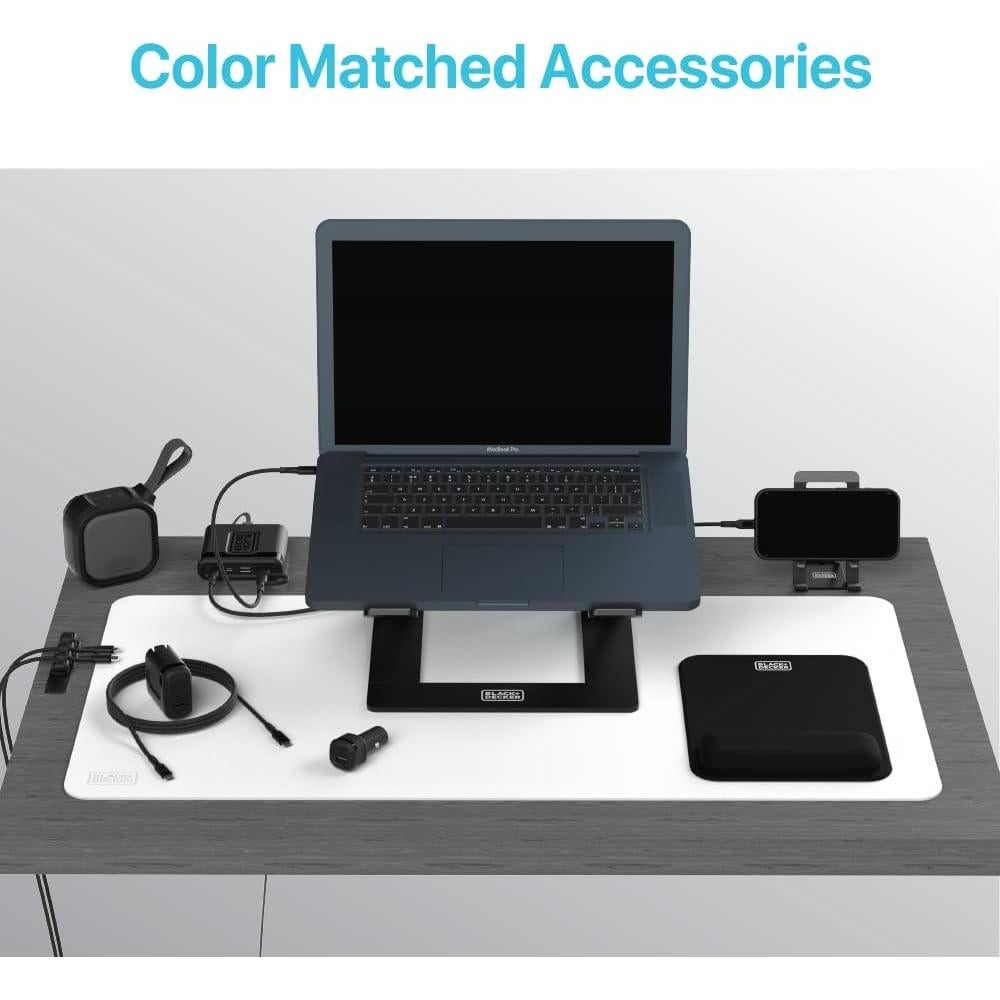 Soporte Ergonómico para Laptop BLACK+DECKER, Aluminio Negro