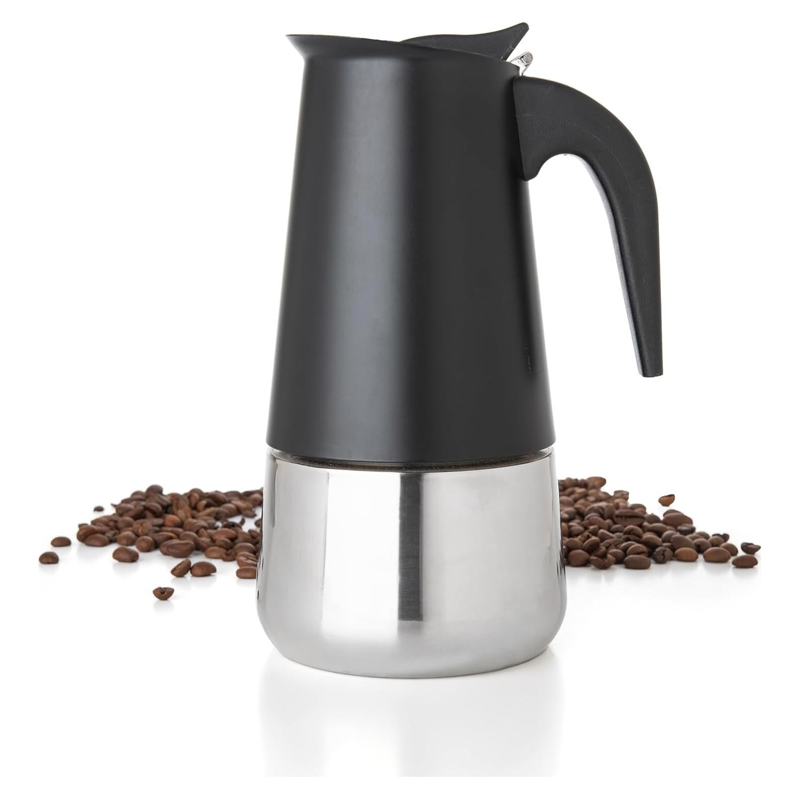 Cafetera Espresso Mixpresso Greca Negra 6 Tazas Acero Inoxidable