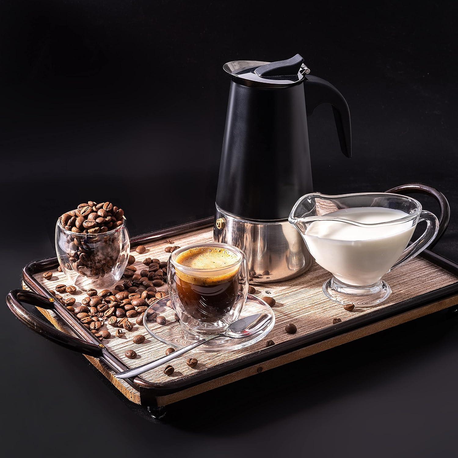 Cafetera Espresso Mixpresso Greca Negra 6 Tazas Acero Inoxidable