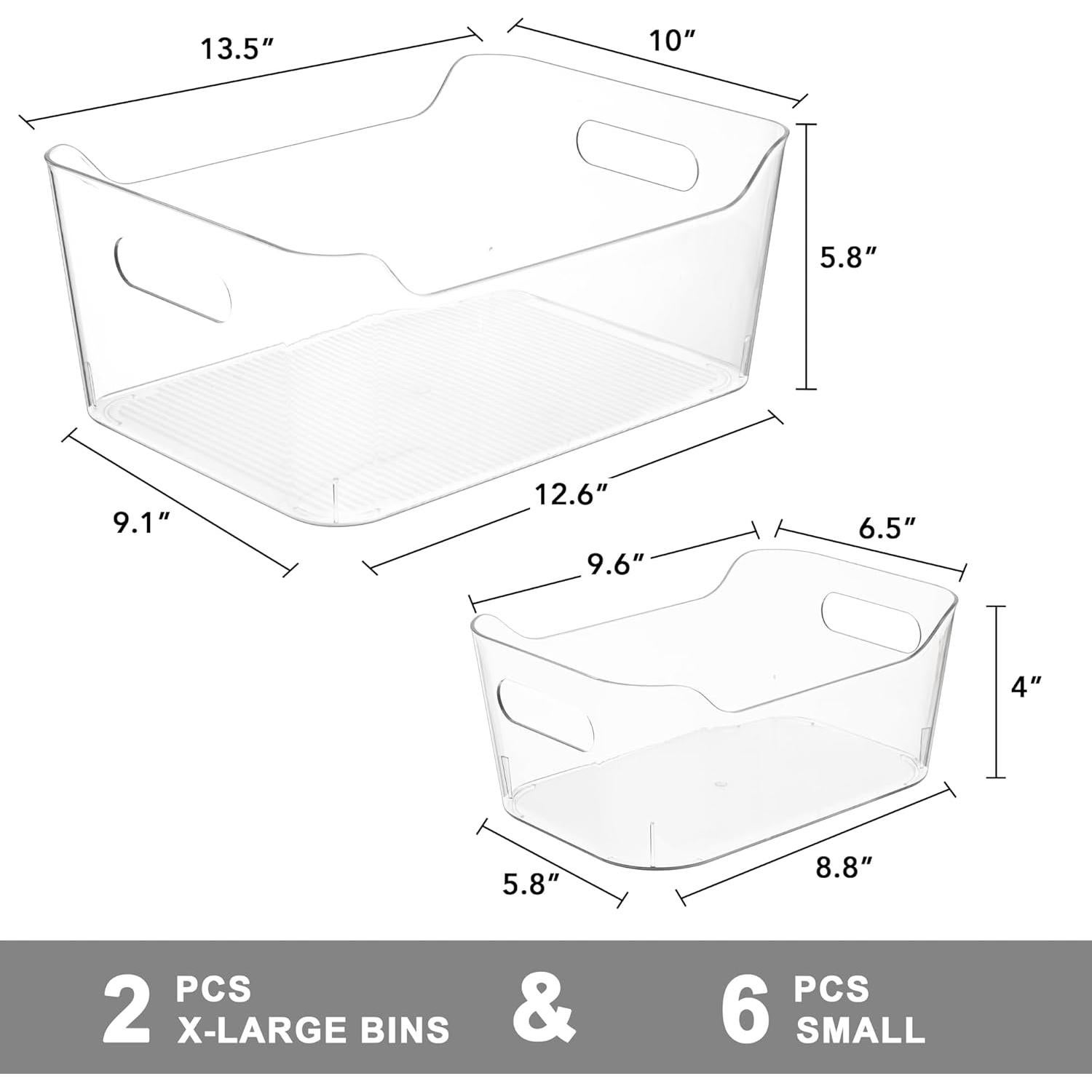 Set de 8 Contenedores de Almacenamiento Tiawudi - 2XL y 6S