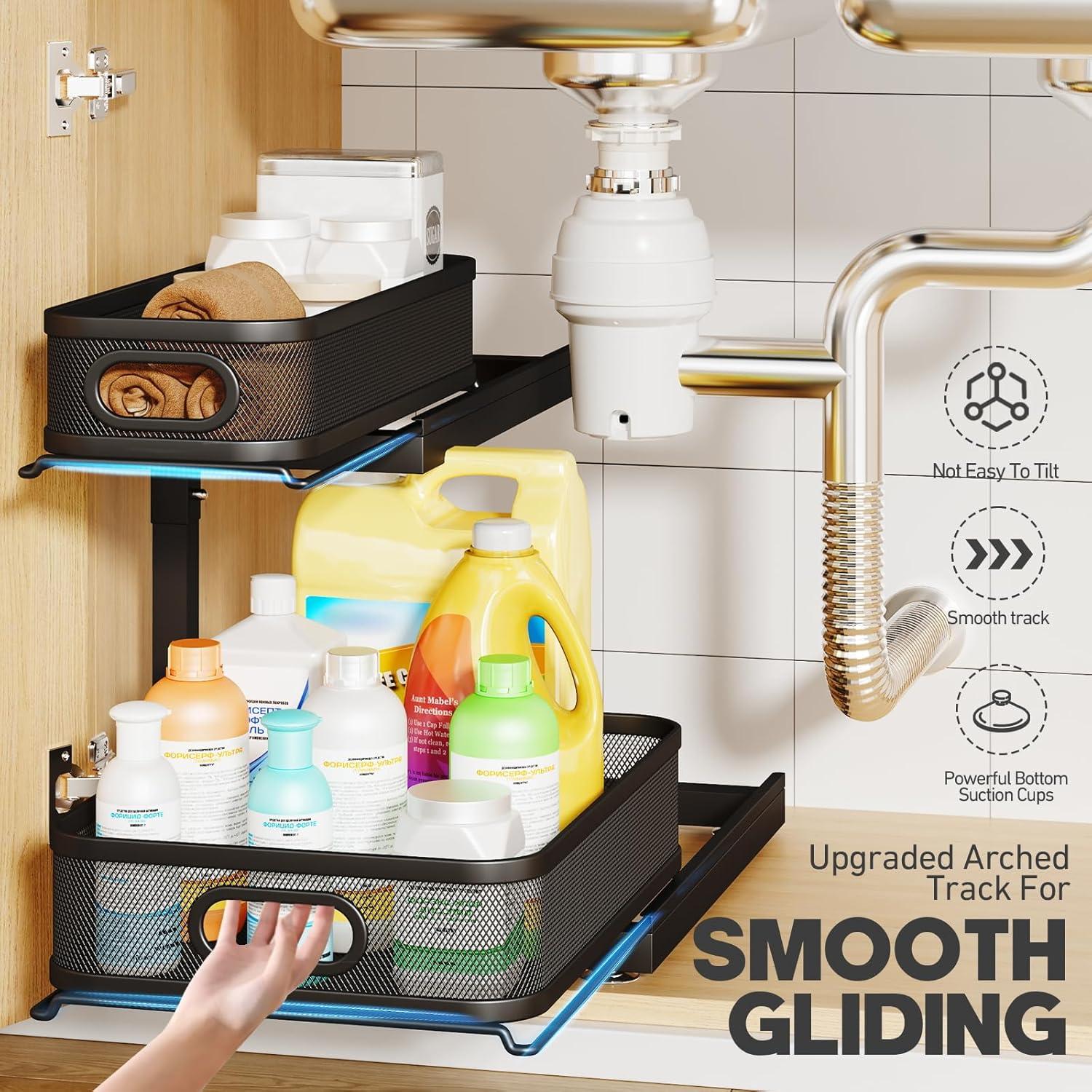 Organizador Bajo Fregadero Biboraya 2 Niveles Negro 37.85x26.92x38.1cm