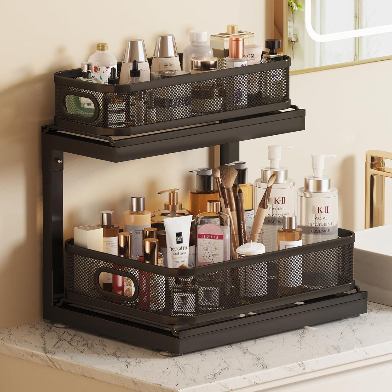 Organizador Bajo Fregadero Biboraya 2 Niveles Negro 37.85x26.92x38.1cm