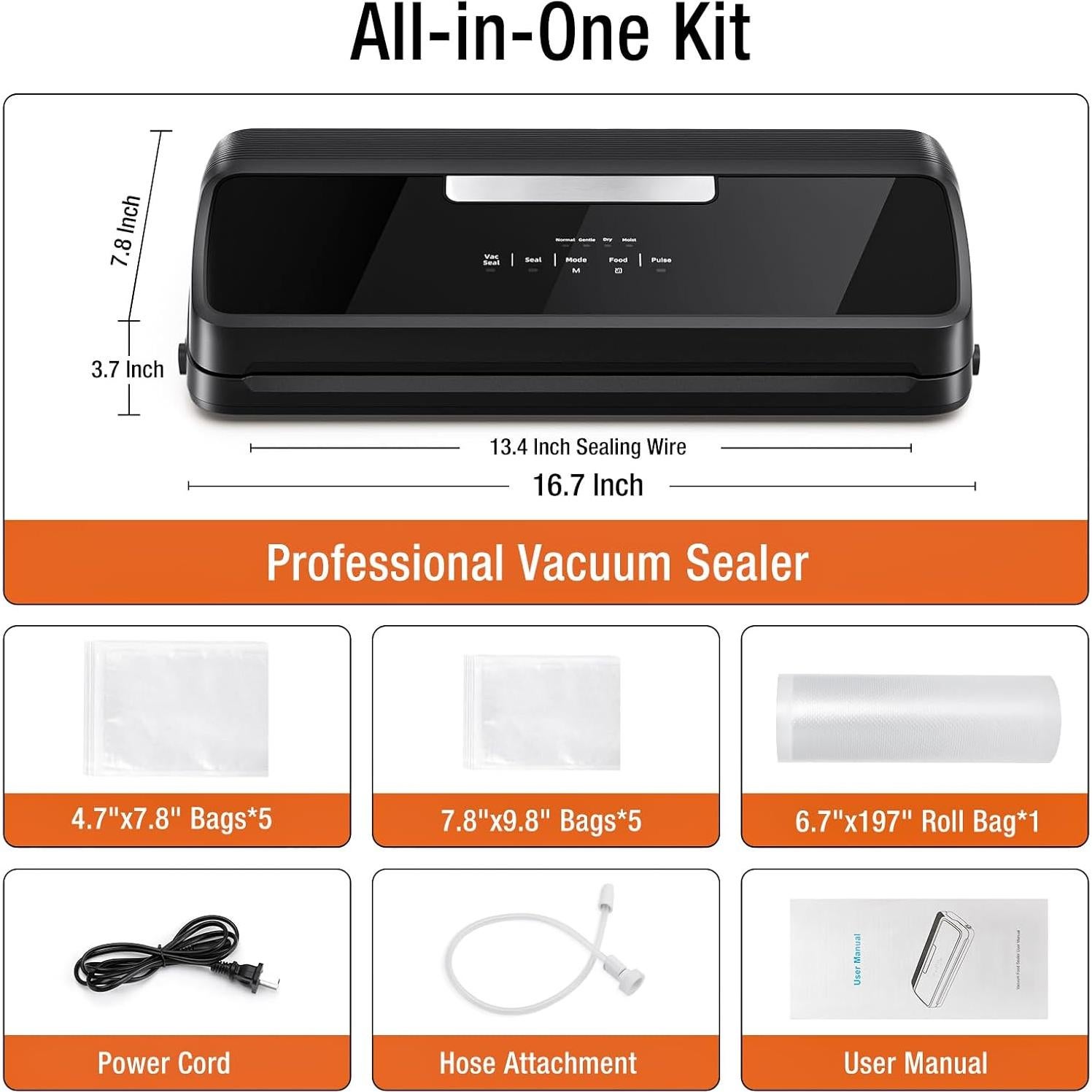 Máquina de Sellado al Vacío ESLKNOE VSM-001 14-en-1 90KPA